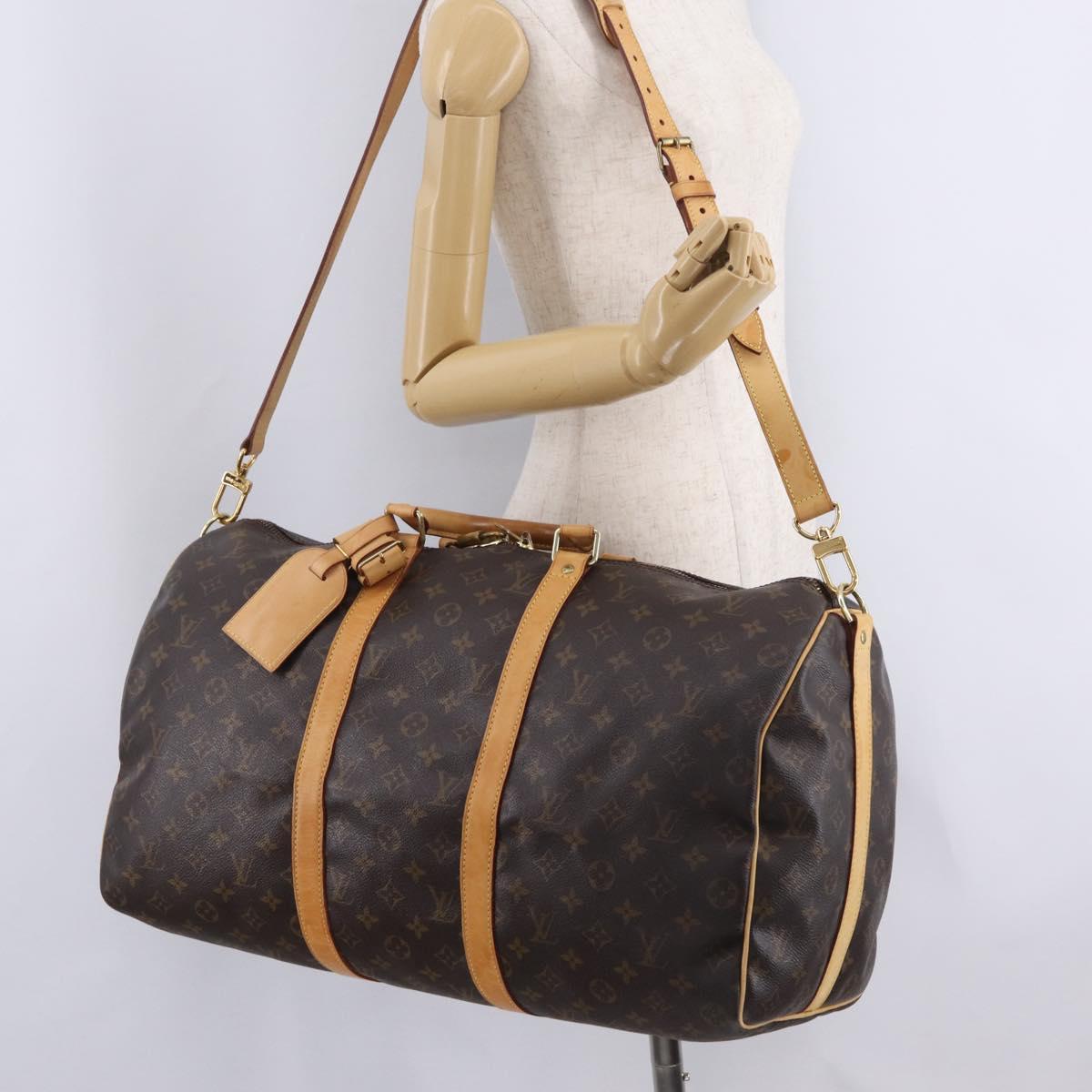 LOUIS VUITTON Monogram Keepall Bandouliere 50 Boston Bag M41416 LV Auth 209457V