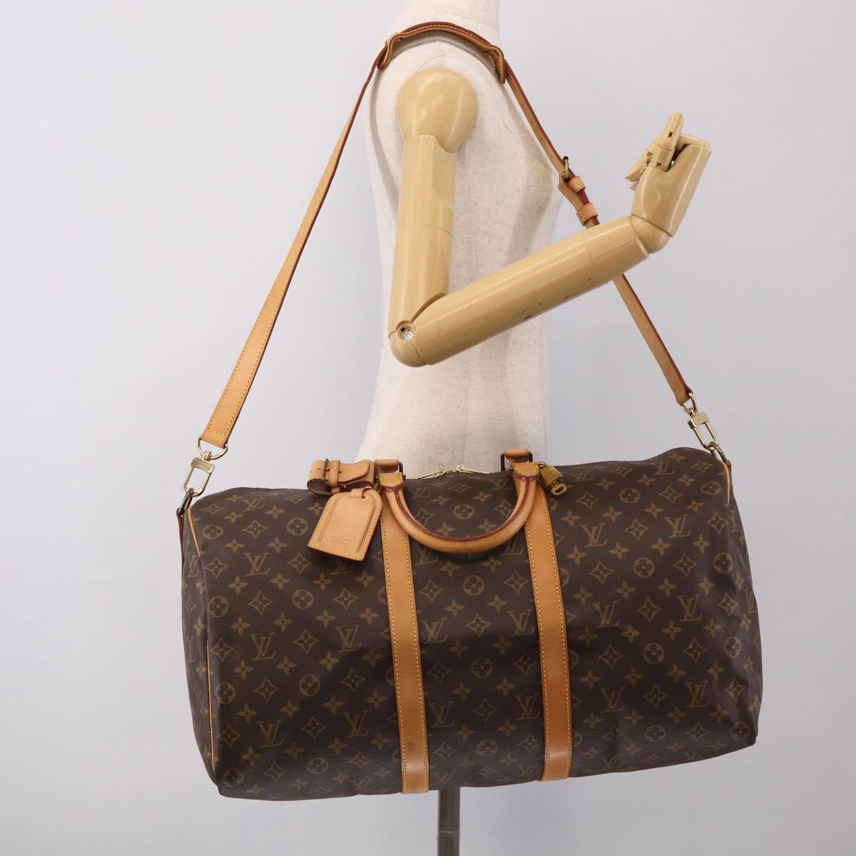 LOUIS VUITTON Monogram Keepall Bandouliere 50 Boston Bag M41416 LV Auth 209460V