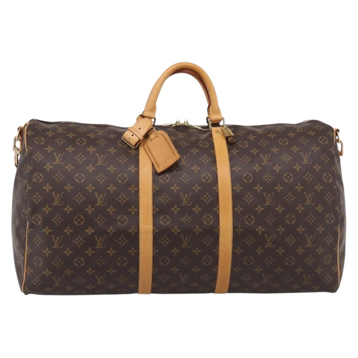 LOUIS VUITTON Monogram Keepall Bandouliere 60 Boston Bag M41412 LV Auth 209463V