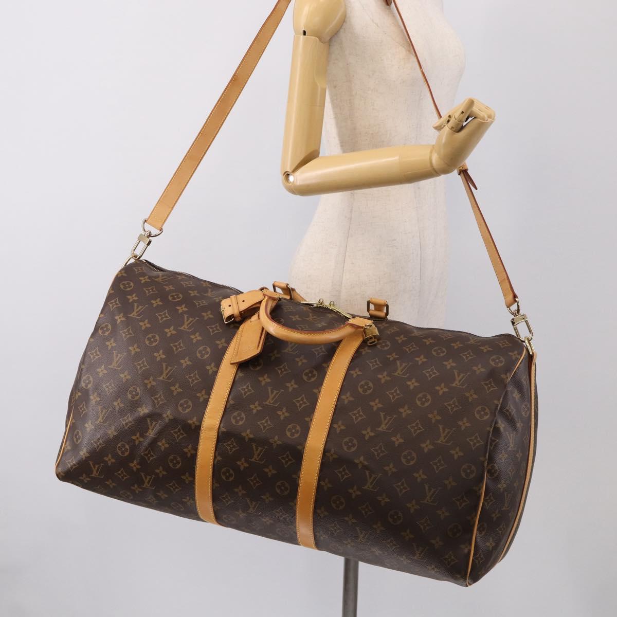 LOUIS VUITTON Monogram Keepall Bandouliere 60 Boston Bag M41412 LV Auth 209463V