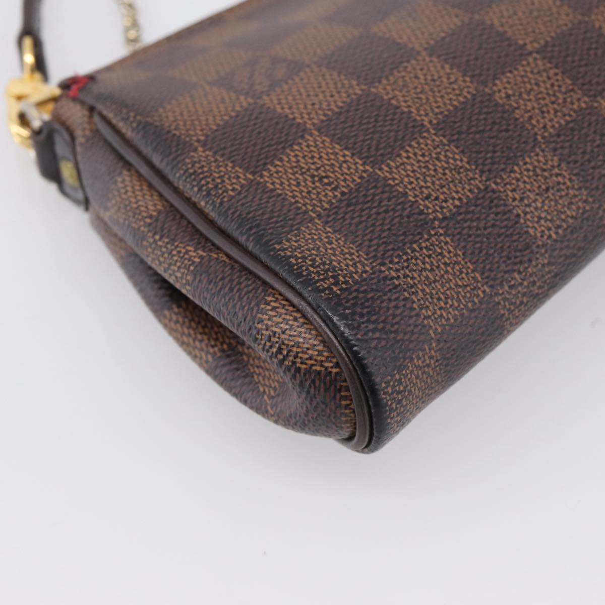 LOUIS VUITTON Damier Ebene Eva Shoulder Bag N55213 LV Auth 209468