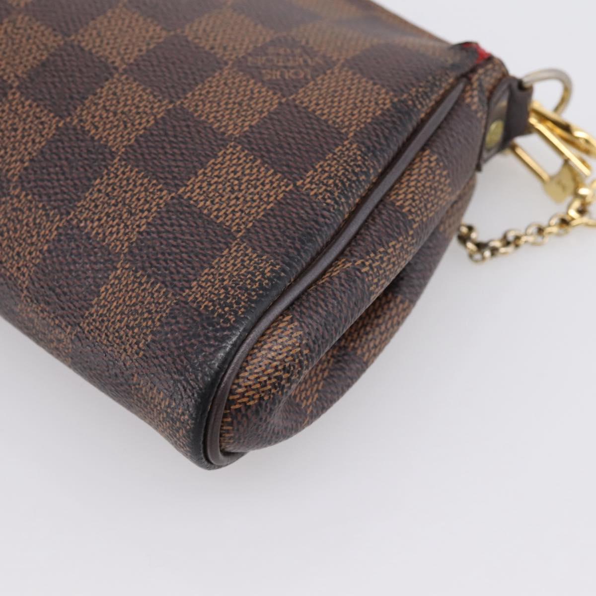 LOUIS VUITTON Damier Ebene Eva Shoulder Bag N55213 LV Auth 209468