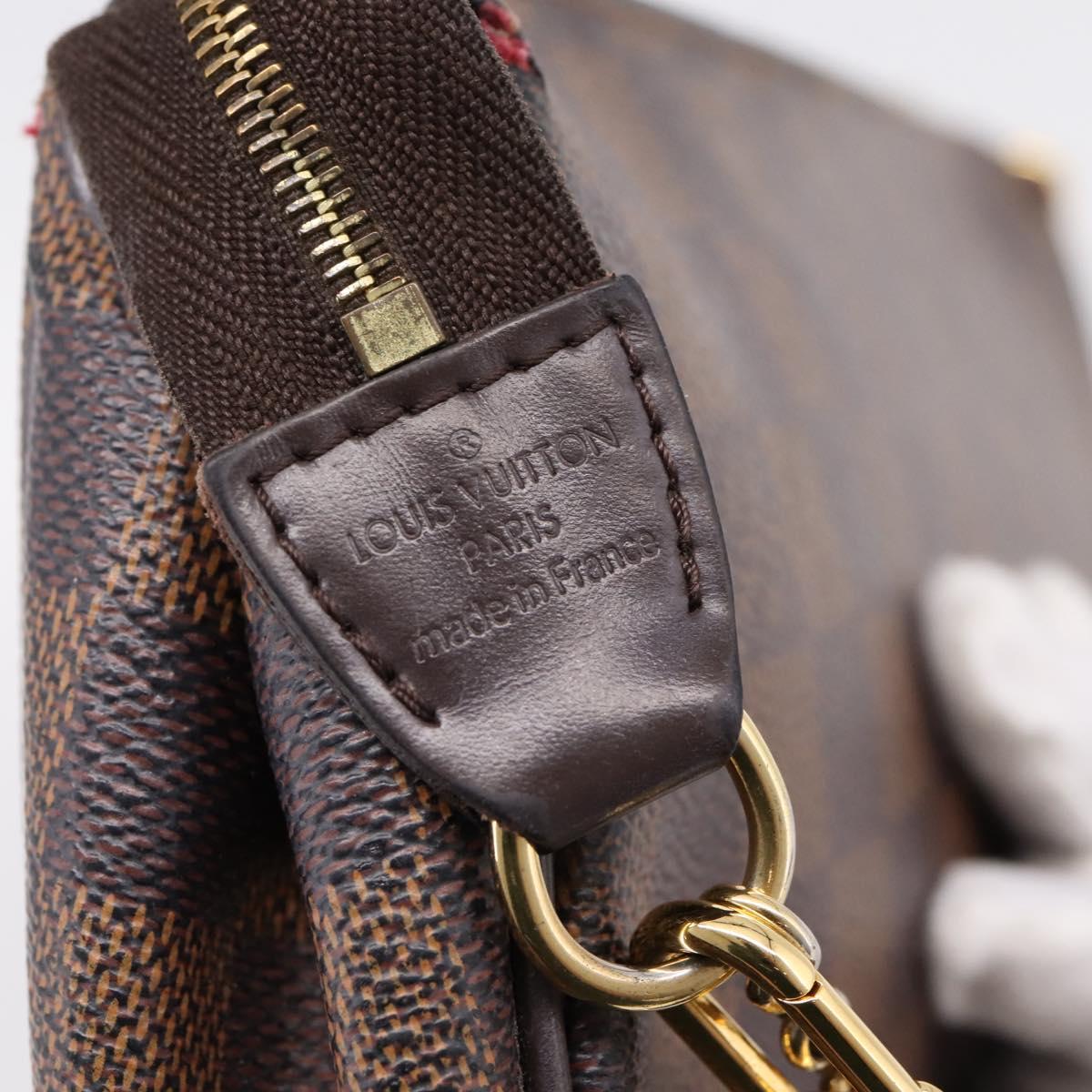 LOUIS VUITTON Damier Ebene Eva Shoulder Bag N55213 LV Auth 209468