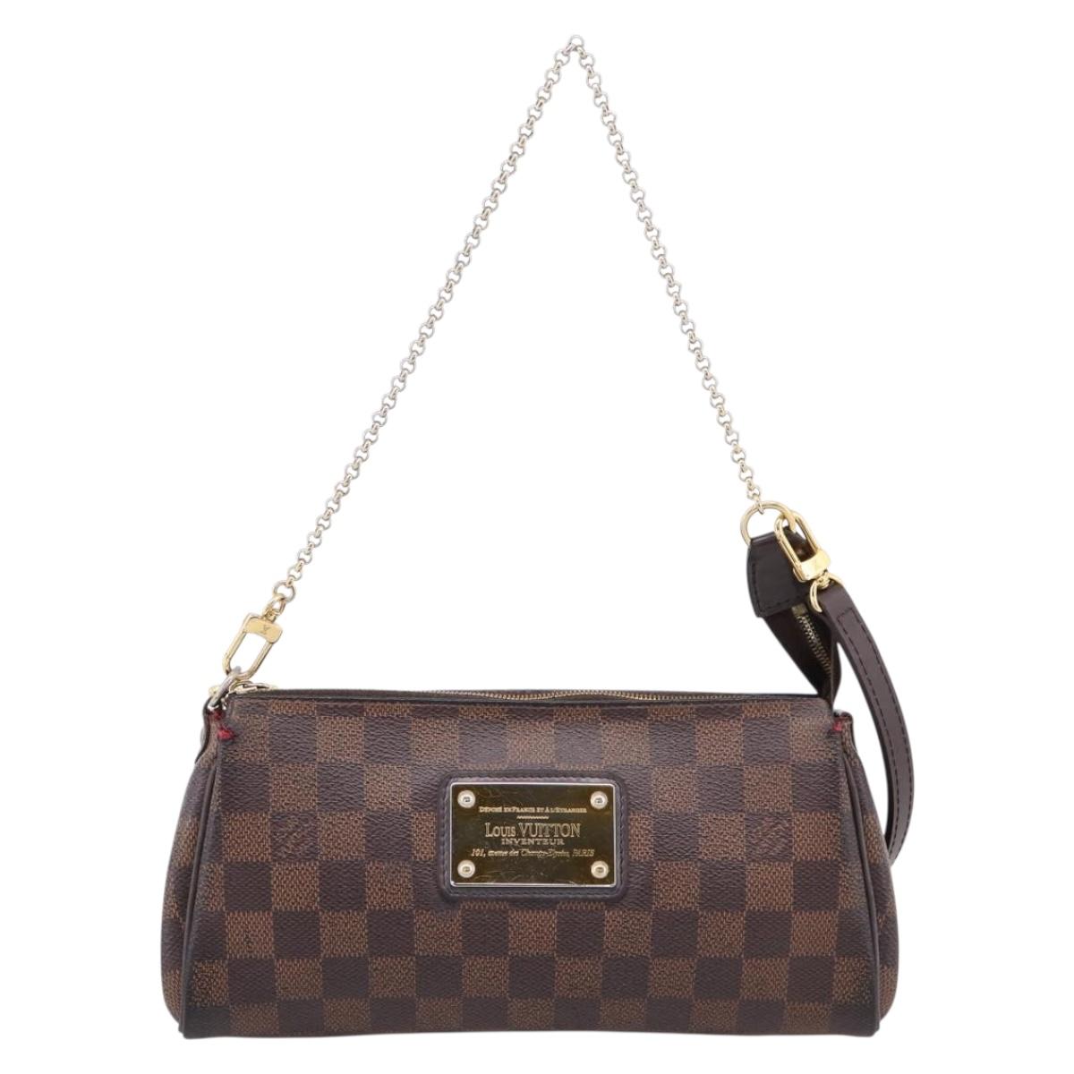 LOUIS VUITTON Damier Ebene Eva Shoulder Bag N55213 LV Auth 209468