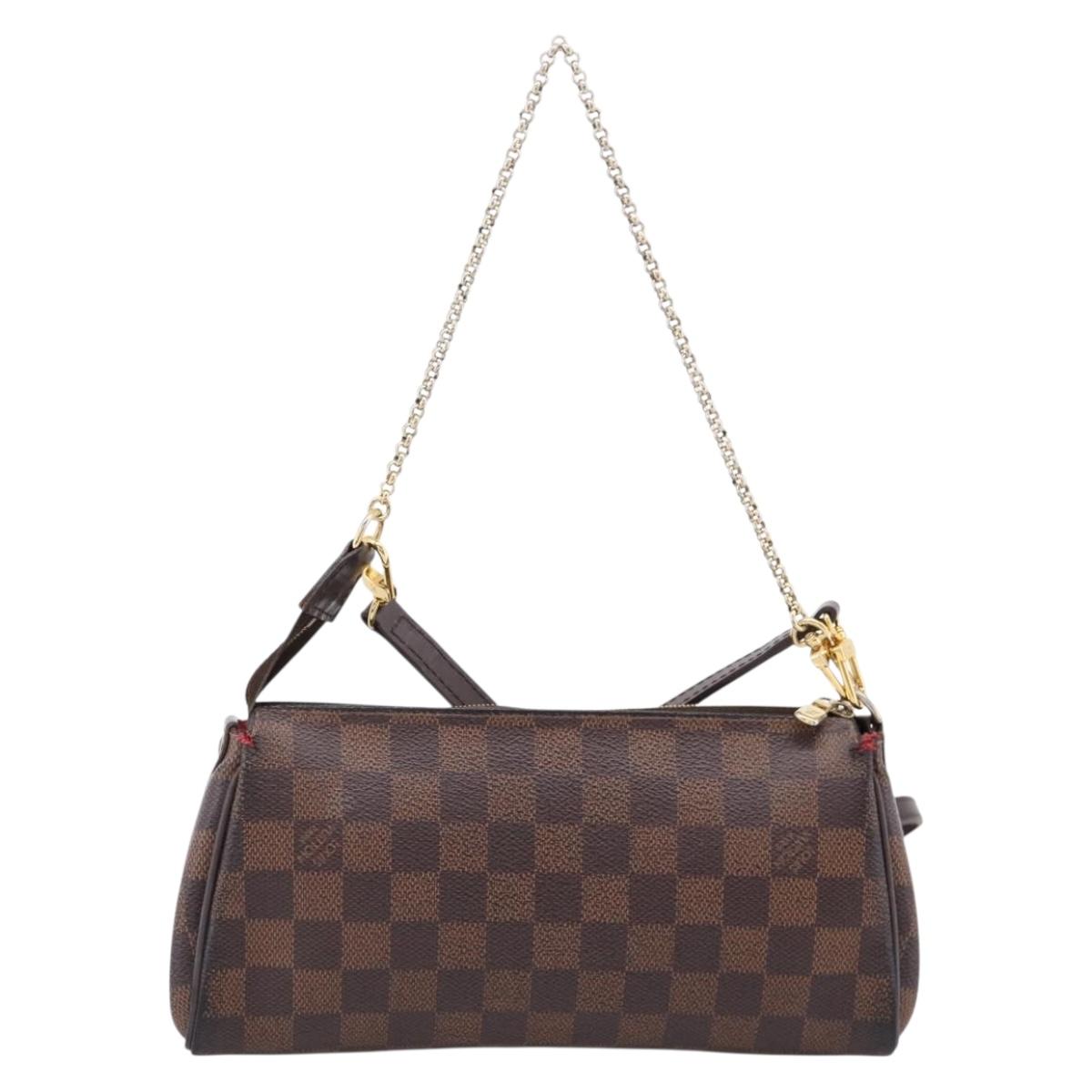 LOUIS VUITTON Damier Ebene Eva Shoulder Bag N55213 LV Auth 209468
