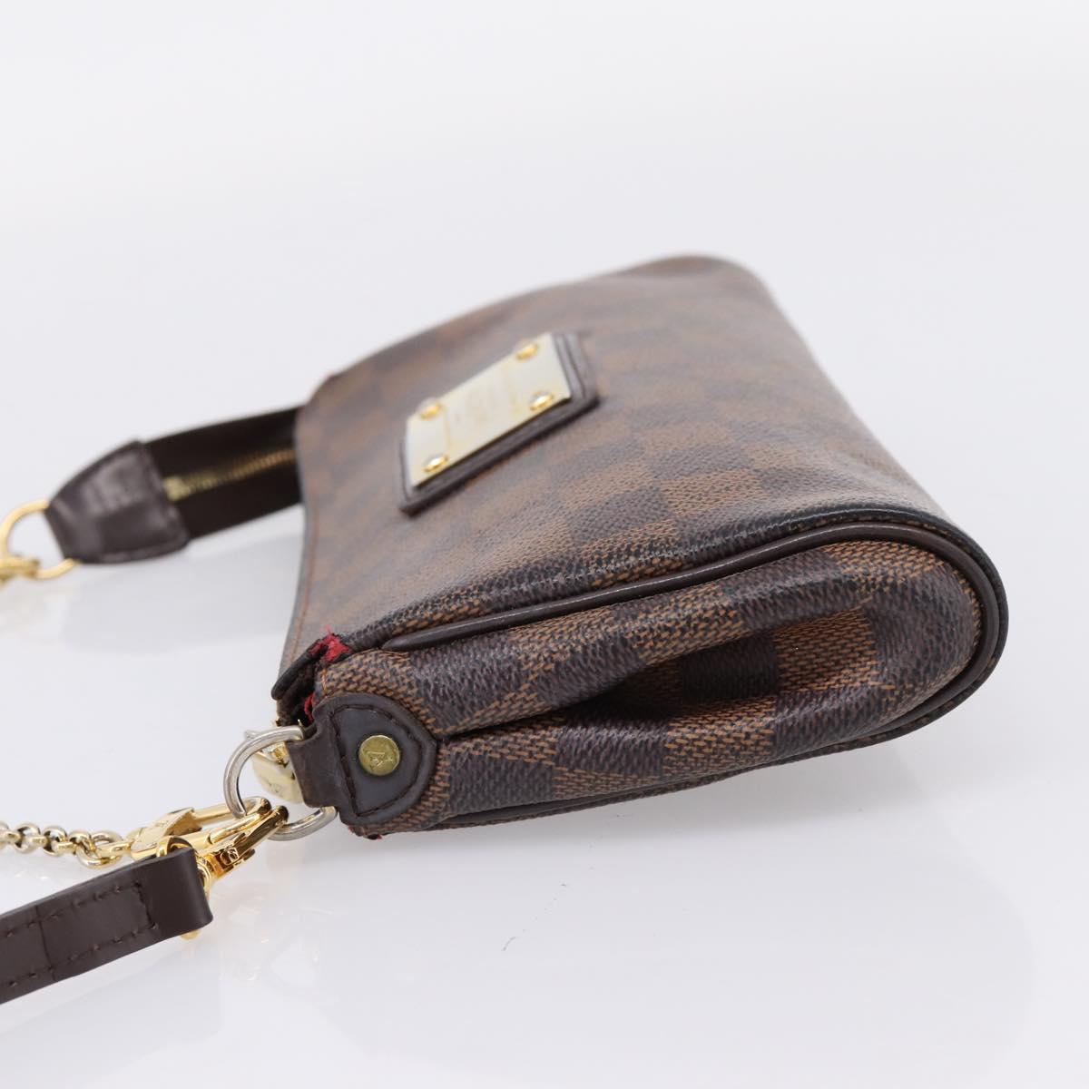 LOUIS VUITTON Damier Ebene Eva Shoulder Bag N55213 LV Auth 209468