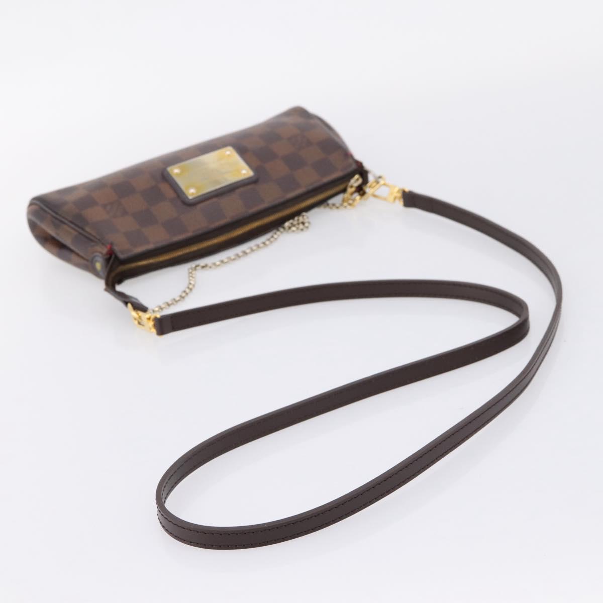 LOUIS VUITTON Damier Ebene Eva Shoulder Bag N55213 LV Auth 209468