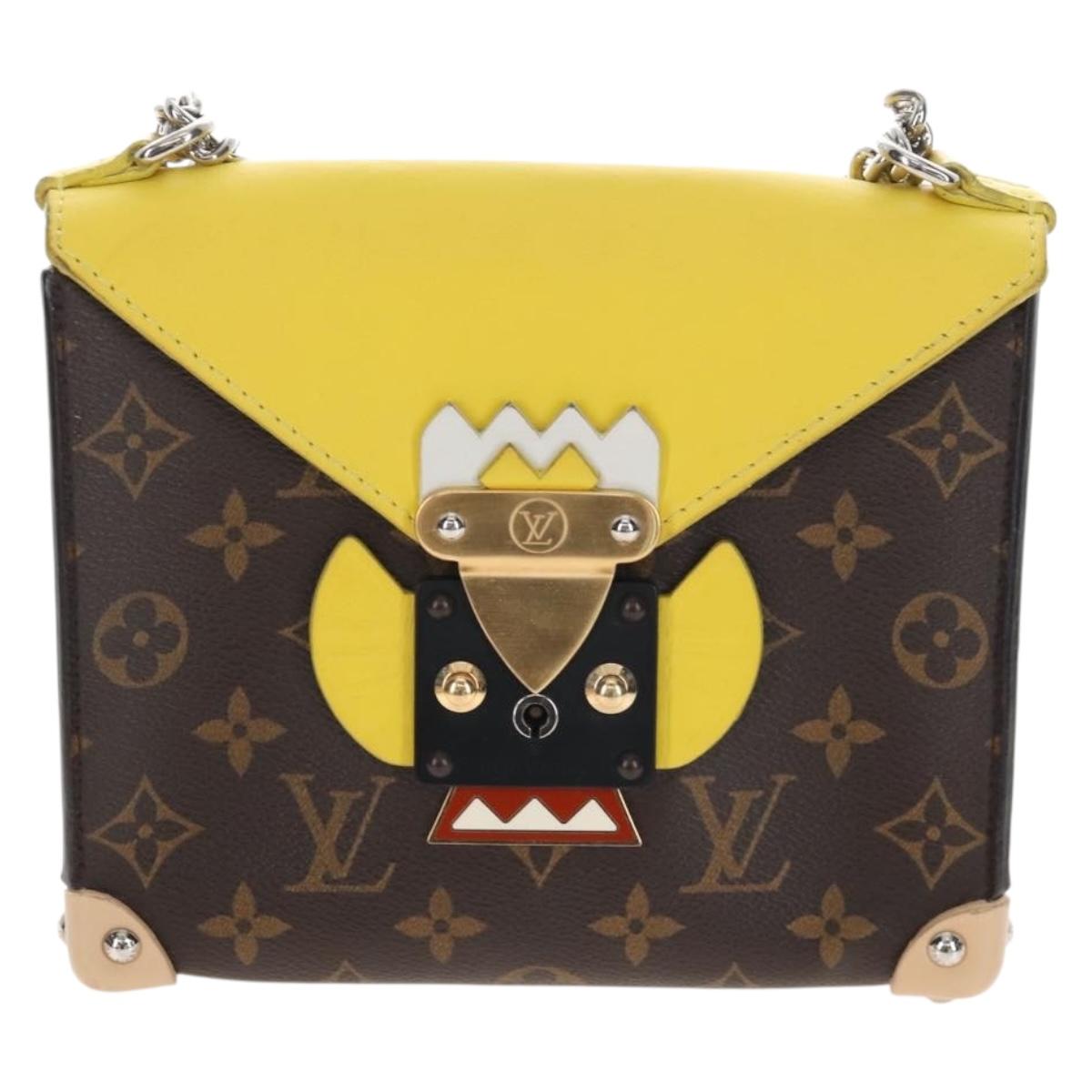 LOUIS VUITTON Monogram Chain Pochette Mask PM Bag Yellow M50127 LV Auth 209469V