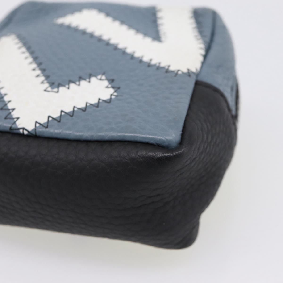 LOUIS VUITTON Square Pouch Color Blocks Charm Leather Gray M00739 Auth 209473M