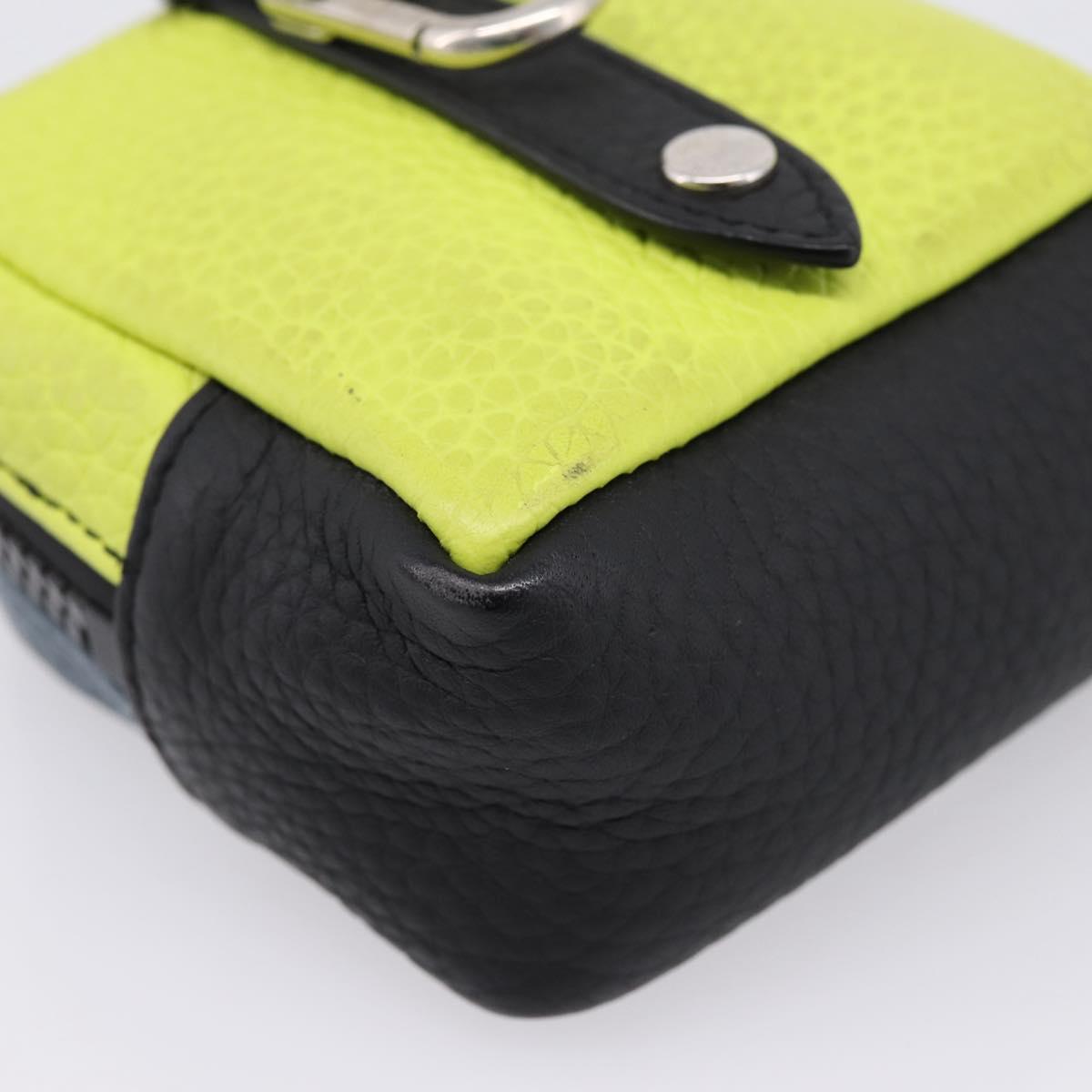 LOUIS VUITTON Square Pouch Color Blocks Charm Leather Gray M00739 Auth 209473M