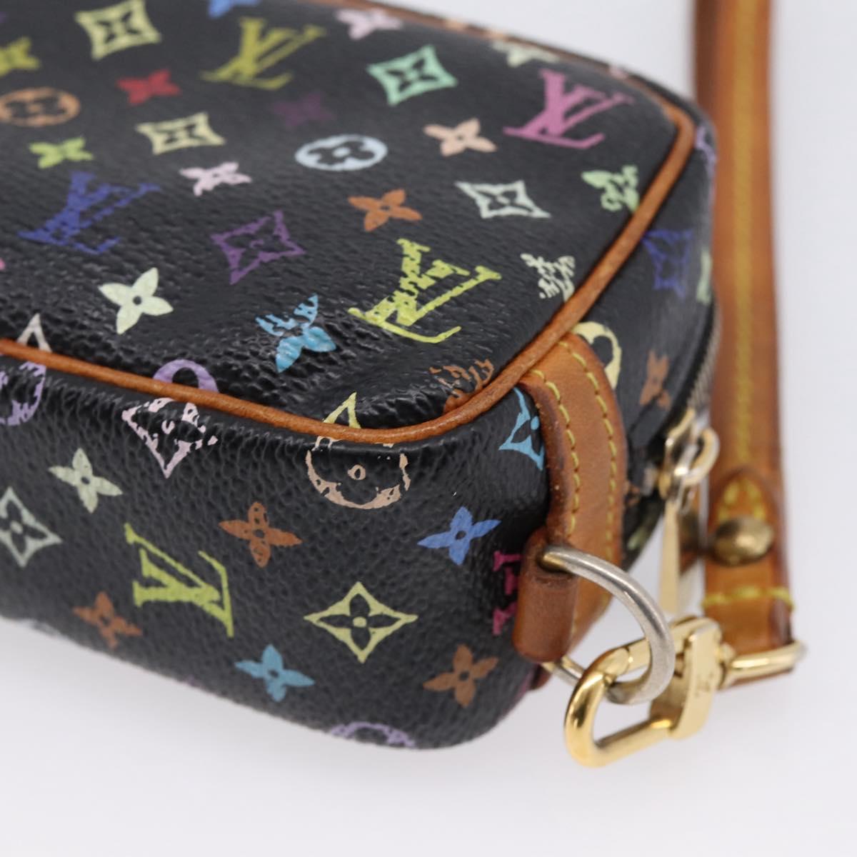 LOUIS VUITTON Monogram Multicolor Trousse Wapity Pouch Black M58034 Auth 209474