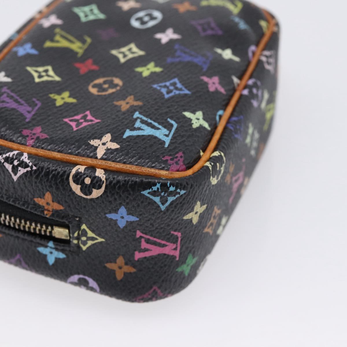 LOUIS VUITTON Monogram Multicolor Trousse Wapity Pouch Black M58034 Auth 209474