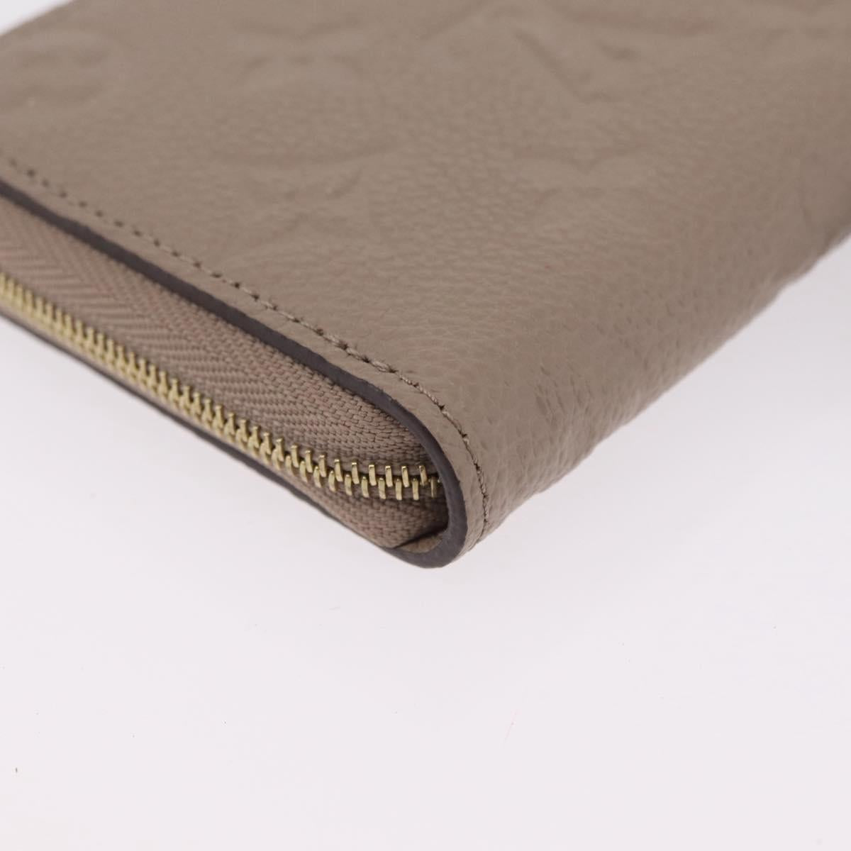 LOUIS VUITTON Taurillon Clemence Monogram Zippy Purse Beige M68696 Auth 209479M