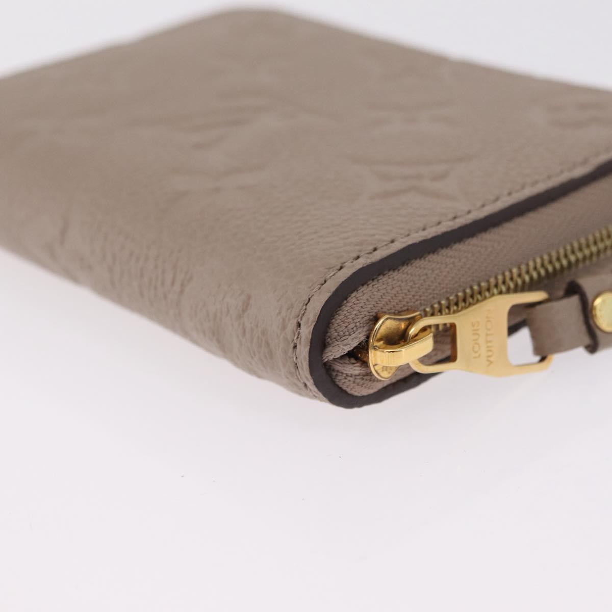 LOUIS VUITTON Taurillon Clemence Monogram Zippy Purse Beige M68696 Auth 209479M