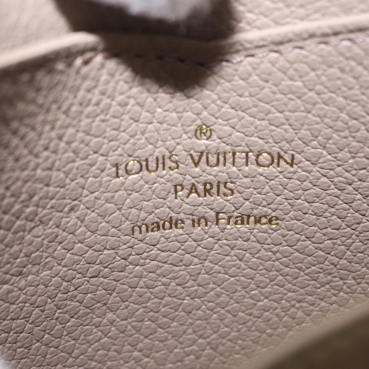 LOUIS VUITTON Taurillon Clemence Monogram Zippy Purse Beige M68696 Auth 209479M