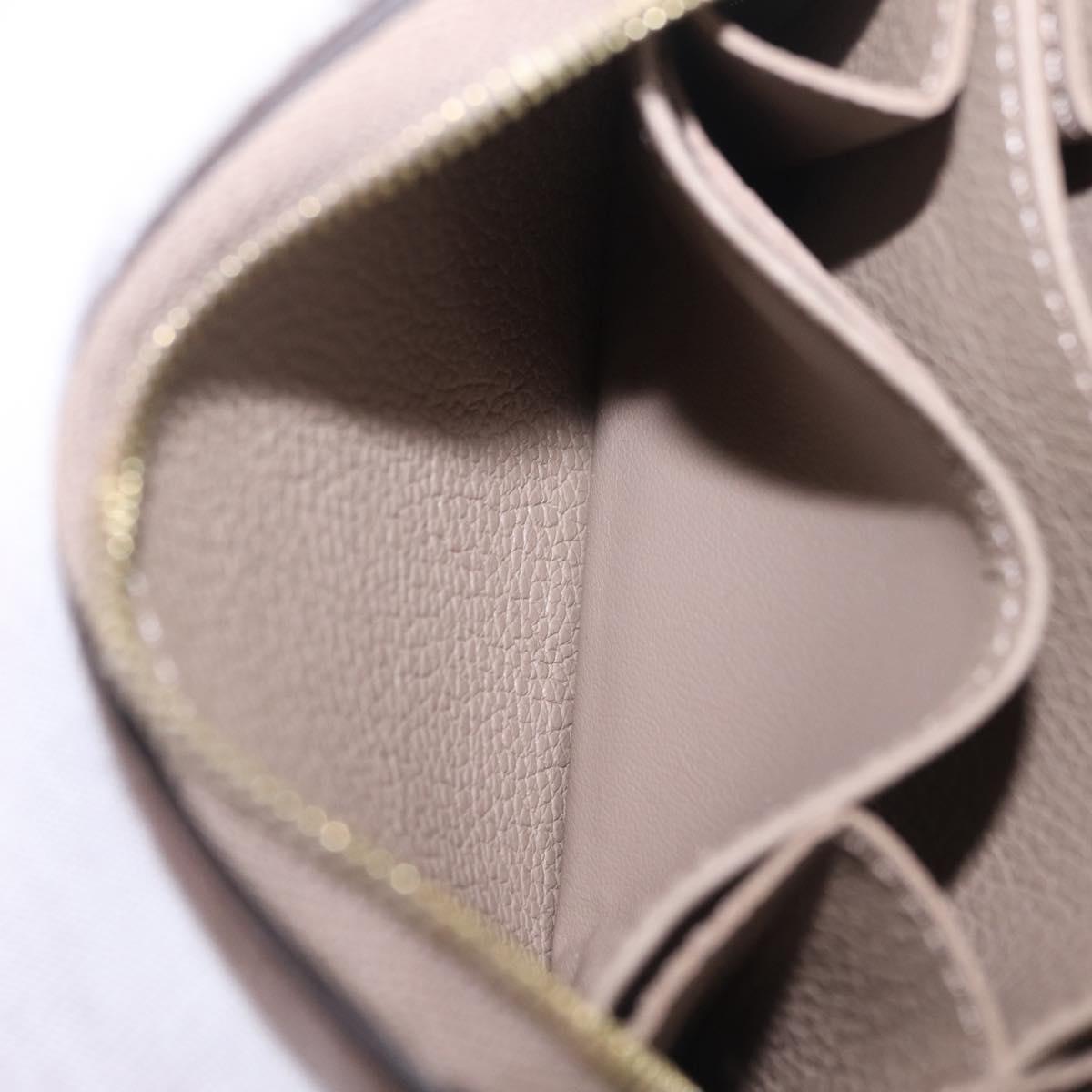 LOUIS VUITTON Taurillon Clemence Monogram Zippy Purse Beige M68696 Auth 209479M