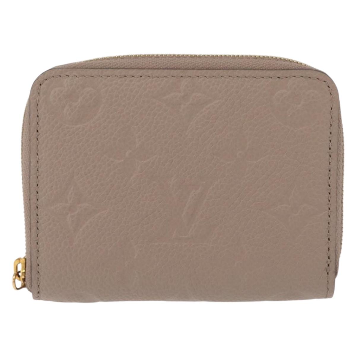 LOUIS VUITTON Taurillon Clemence Monogram Zippy Purse Beige M68696 Auth 209479M