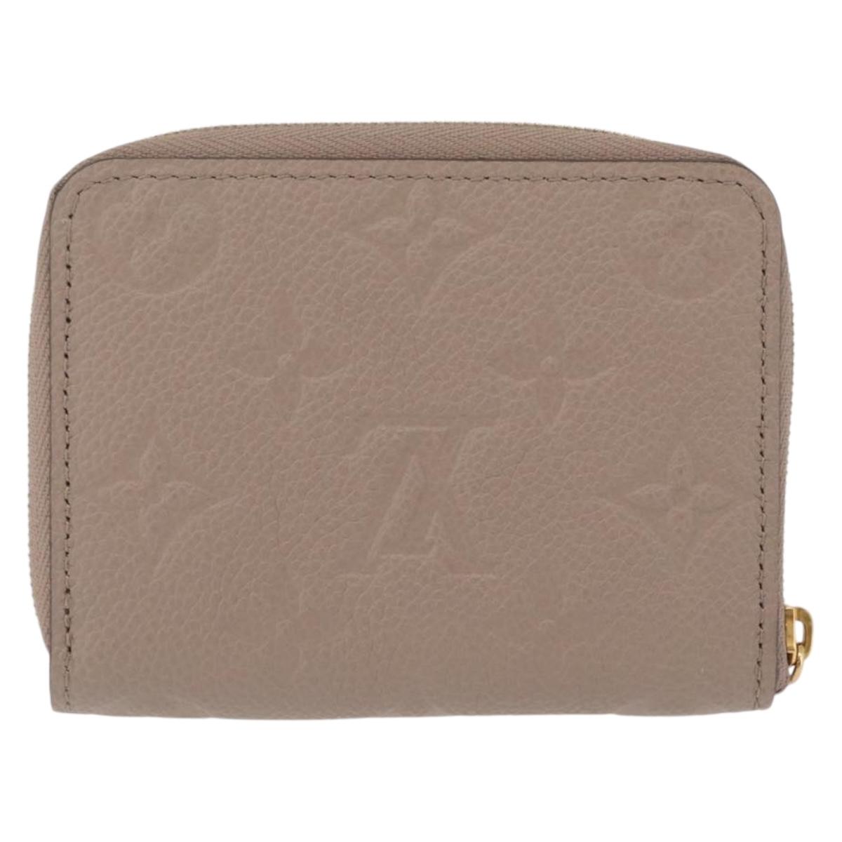 LOUIS VUITTON Taurillon Clemence Monogram Zippy Purse Beige M68696 Auth 209479M