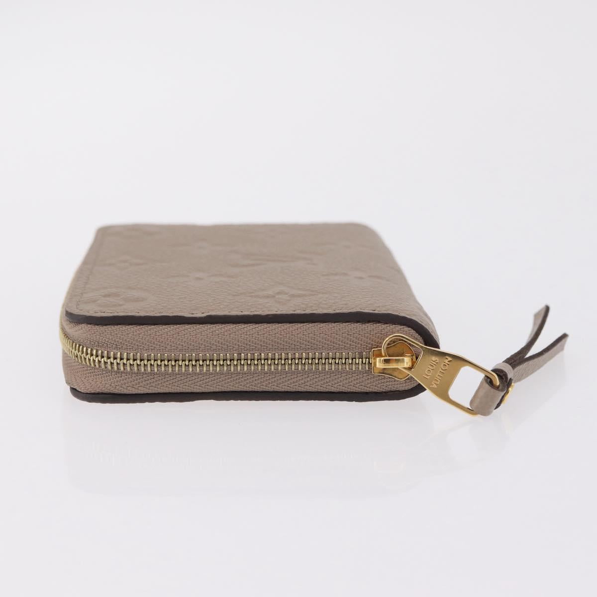 LOUIS VUITTON Taurillon Clemence Monogram Zippy Purse Beige M68696 Auth 209479M