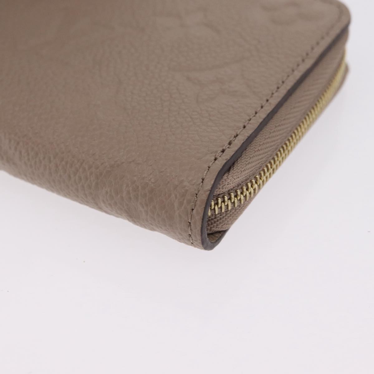 LOUIS VUITTON Taurillon Clemence Monogram Zippy Purse Beige M68696 Auth 209479M