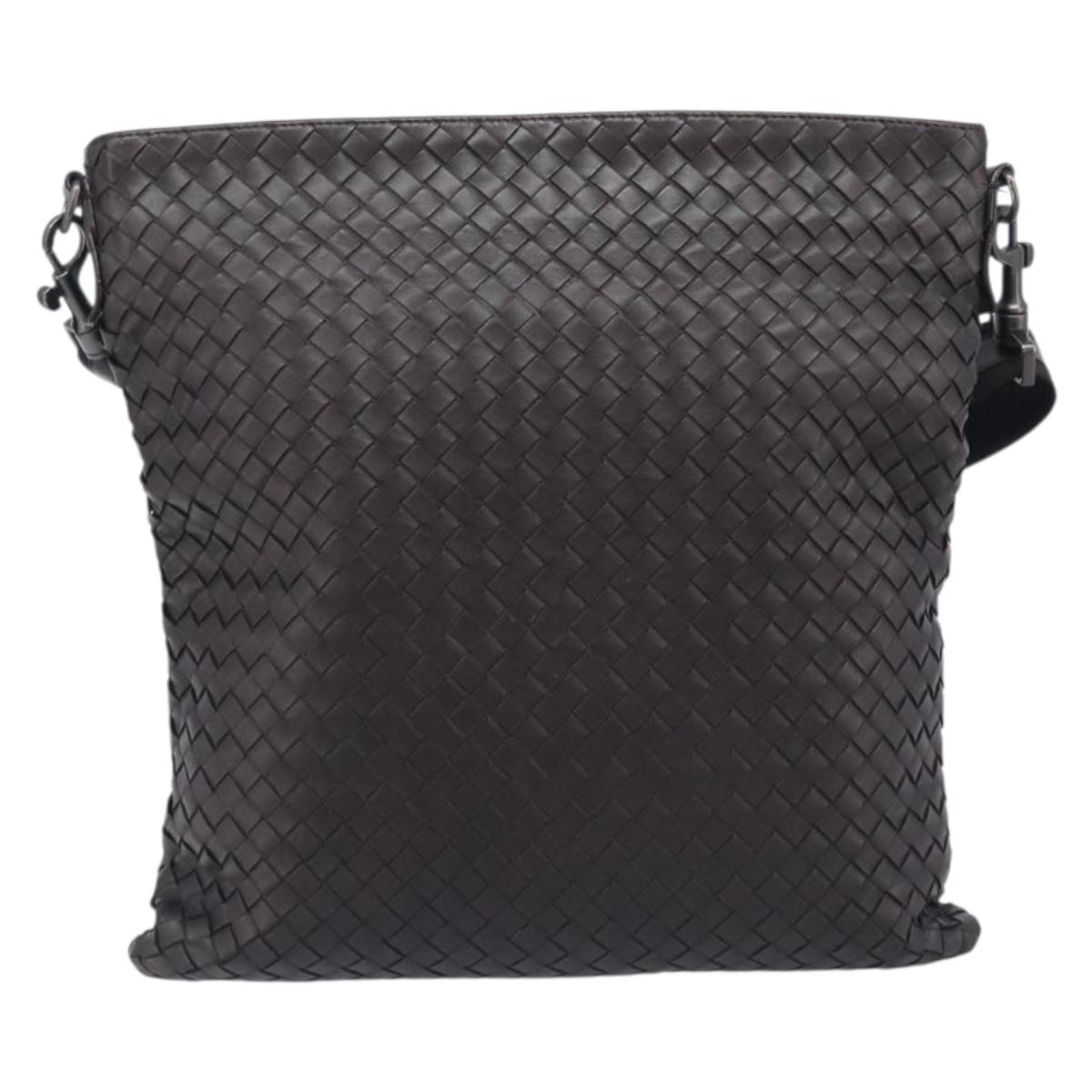 Bottega Veneta INTRECCIATO Shoulder Bag Leather Brown Auth 209481V