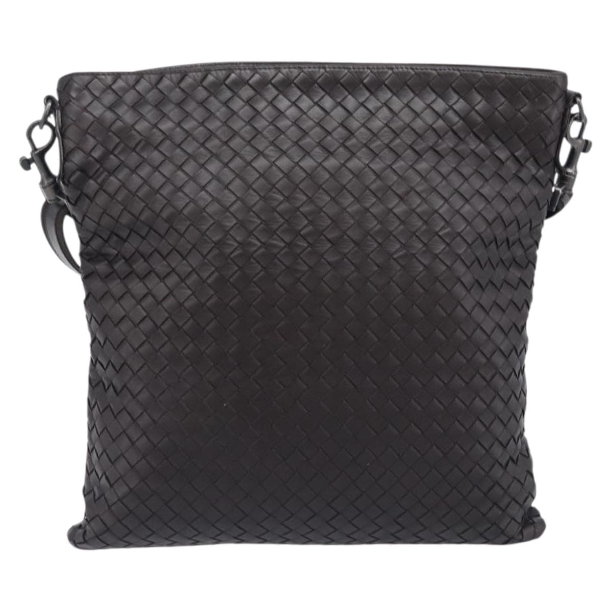 Bottega Veneta INTRECCIATO Shoulder Bag Leather Brown Auth 209481V