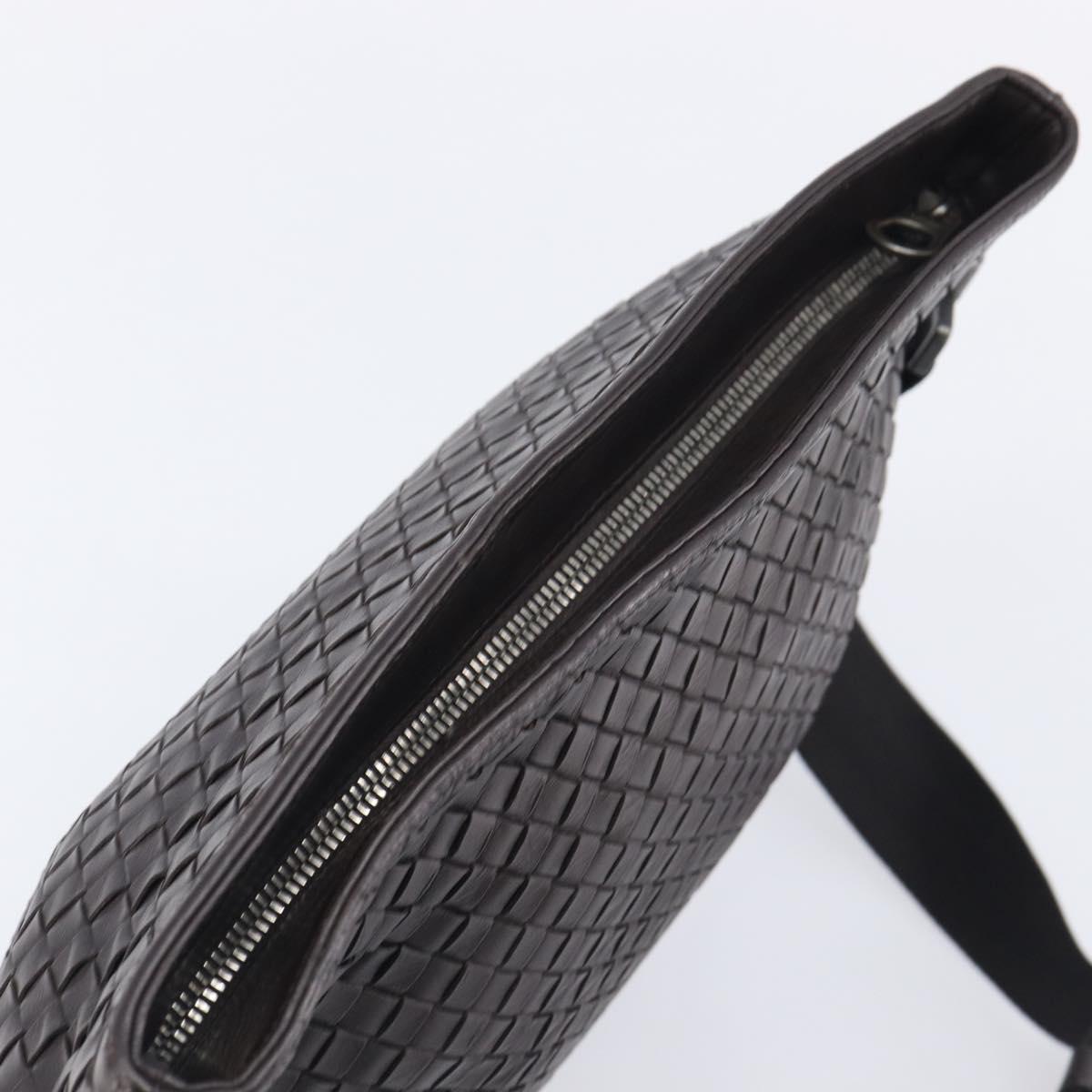 Bottega Veneta INTRECCIATO Shoulder Bag Leather Brown Auth 209481V