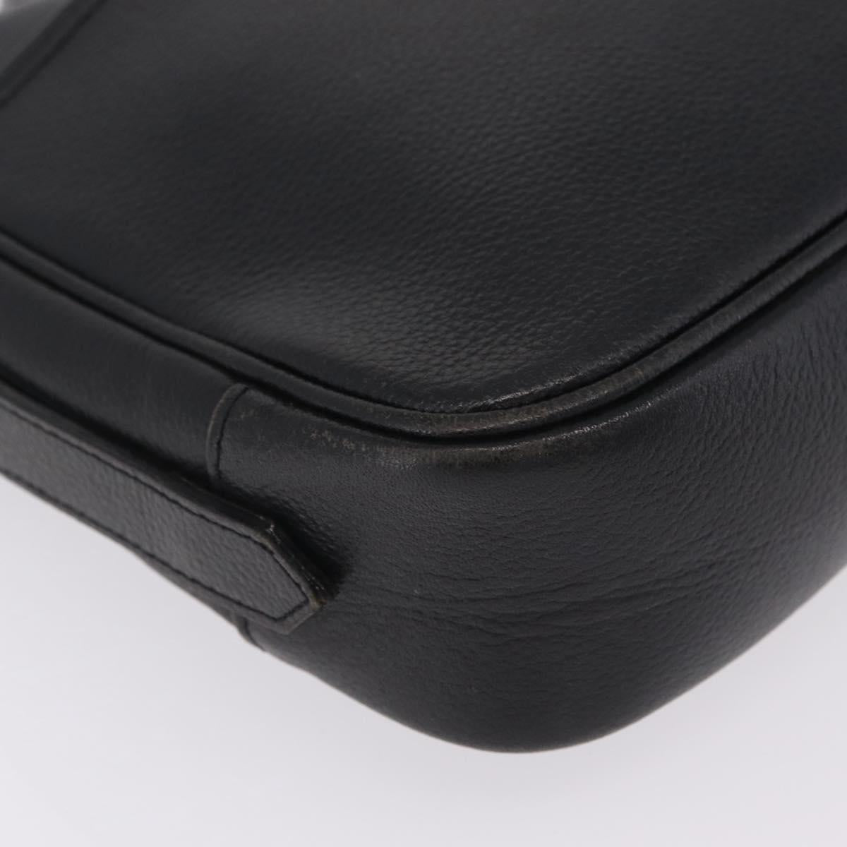 Saint Laurent Shoulder Bag Leather Black Gold Auth 209483A