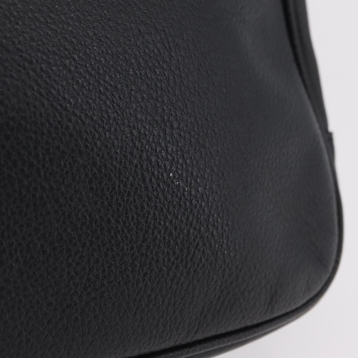Saint Laurent Shoulder Bag Leather Black Gold Auth 209483A