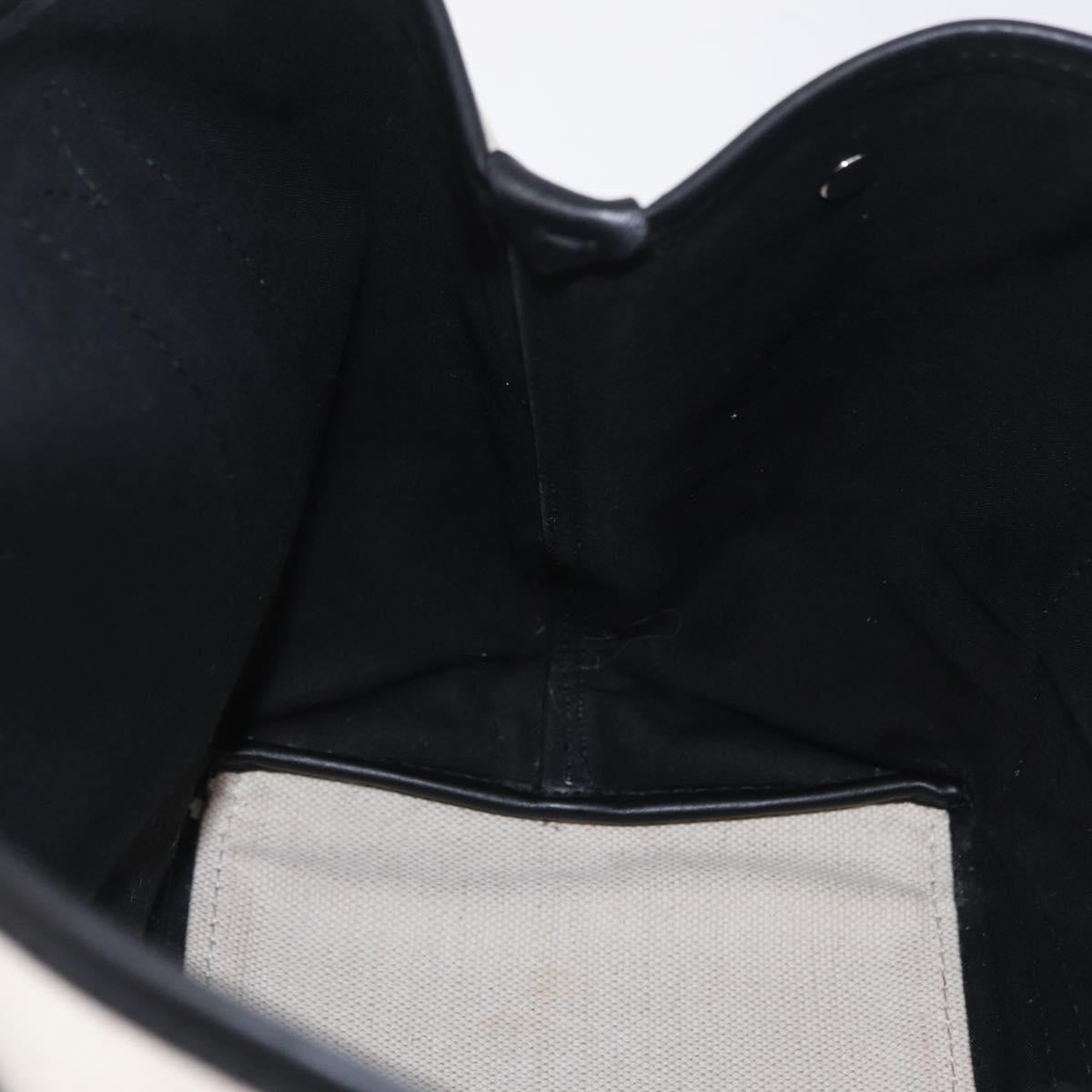 Balenciaga Navy Cabas Hand Bag Canvas White Silver 339933 Auth 209485A
