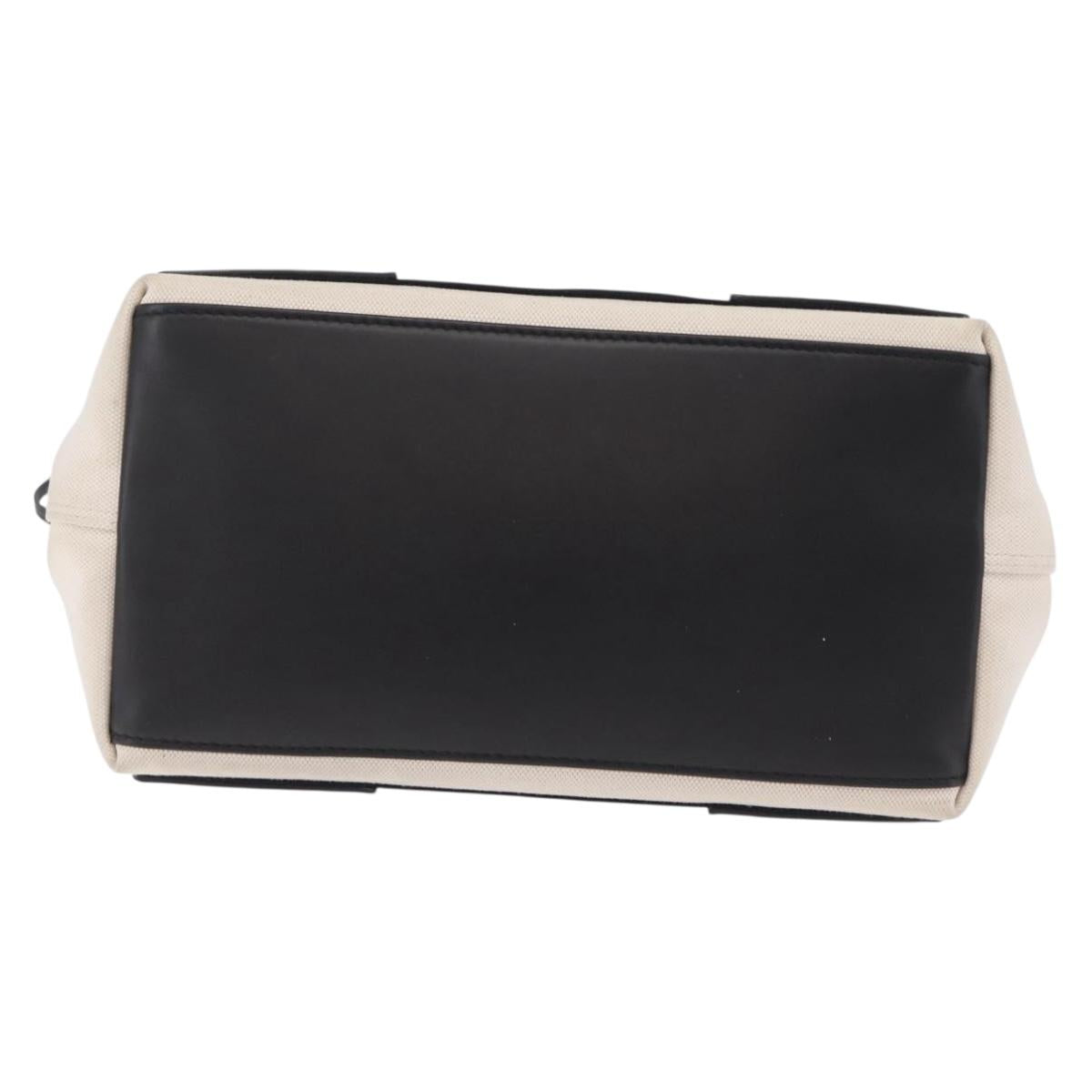 Balenciaga Navy Cabas Hand Bag Canvas White Silver 339933 Auth 209485A