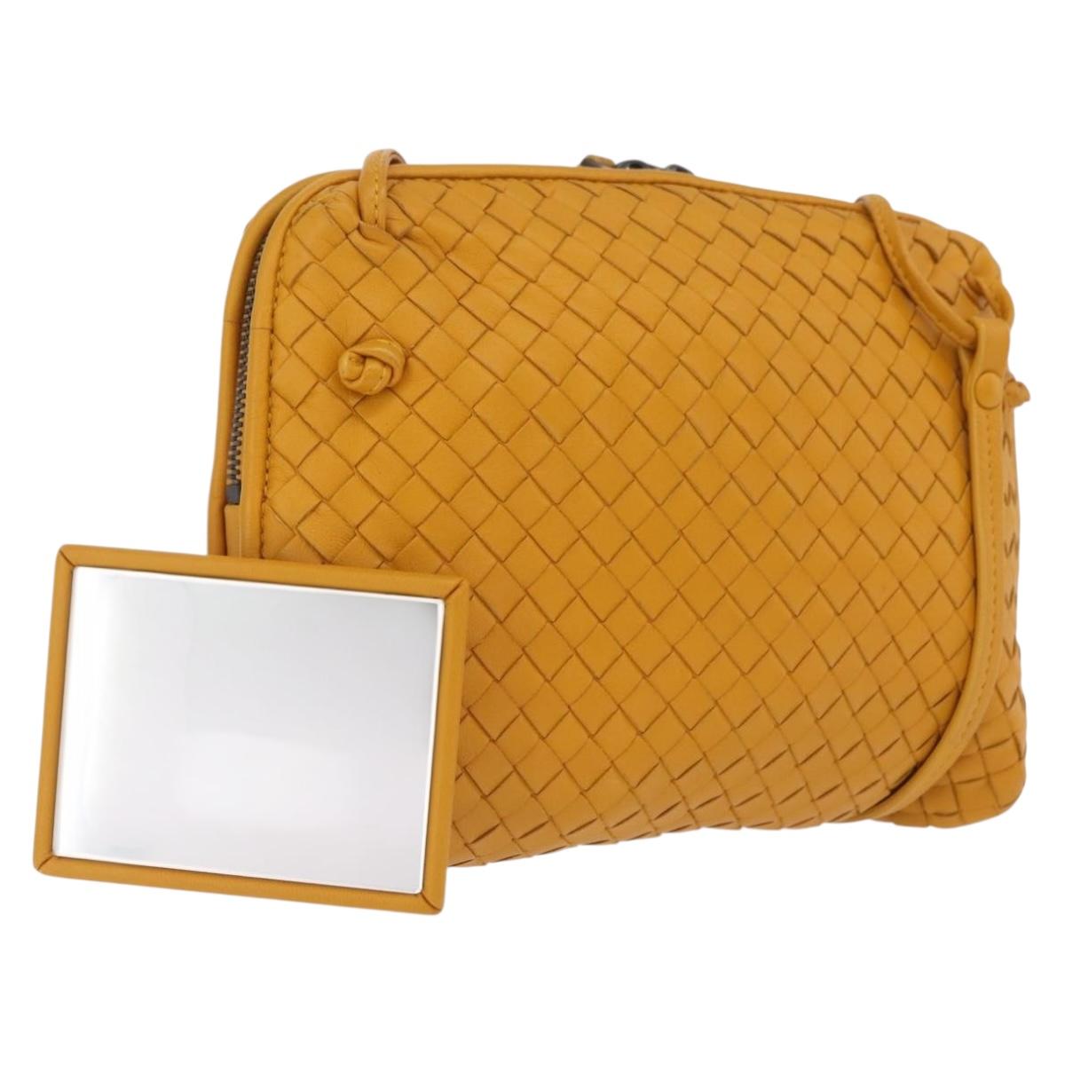 Bottega Veneta INTRECCIATO Shoulder Bag Leather Yellow Auth 209487V