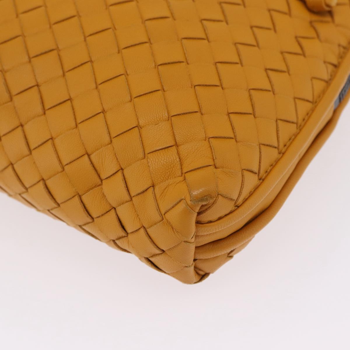 Bottega Veneta INTRECCIATO Shoulder Bag Leather Yellow Auth 209487V