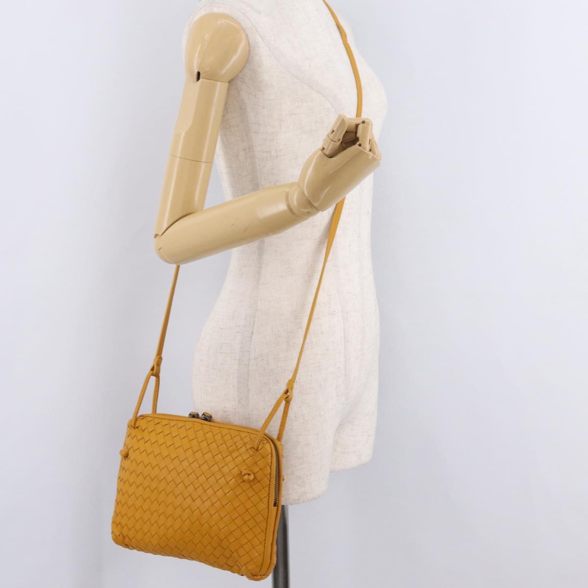 Bottega Veneta INTRECCIATO Shoulder Bag Leather Yellow Auth 209487V