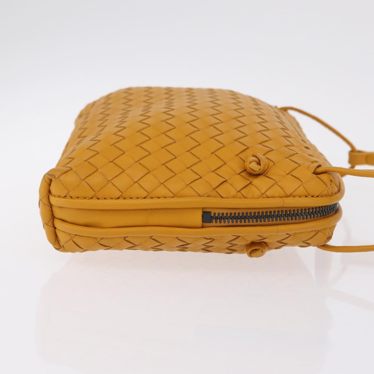 Bottega Veneta INTRECCIATO Shoulder Bag Leather Yellow Auth 209487V