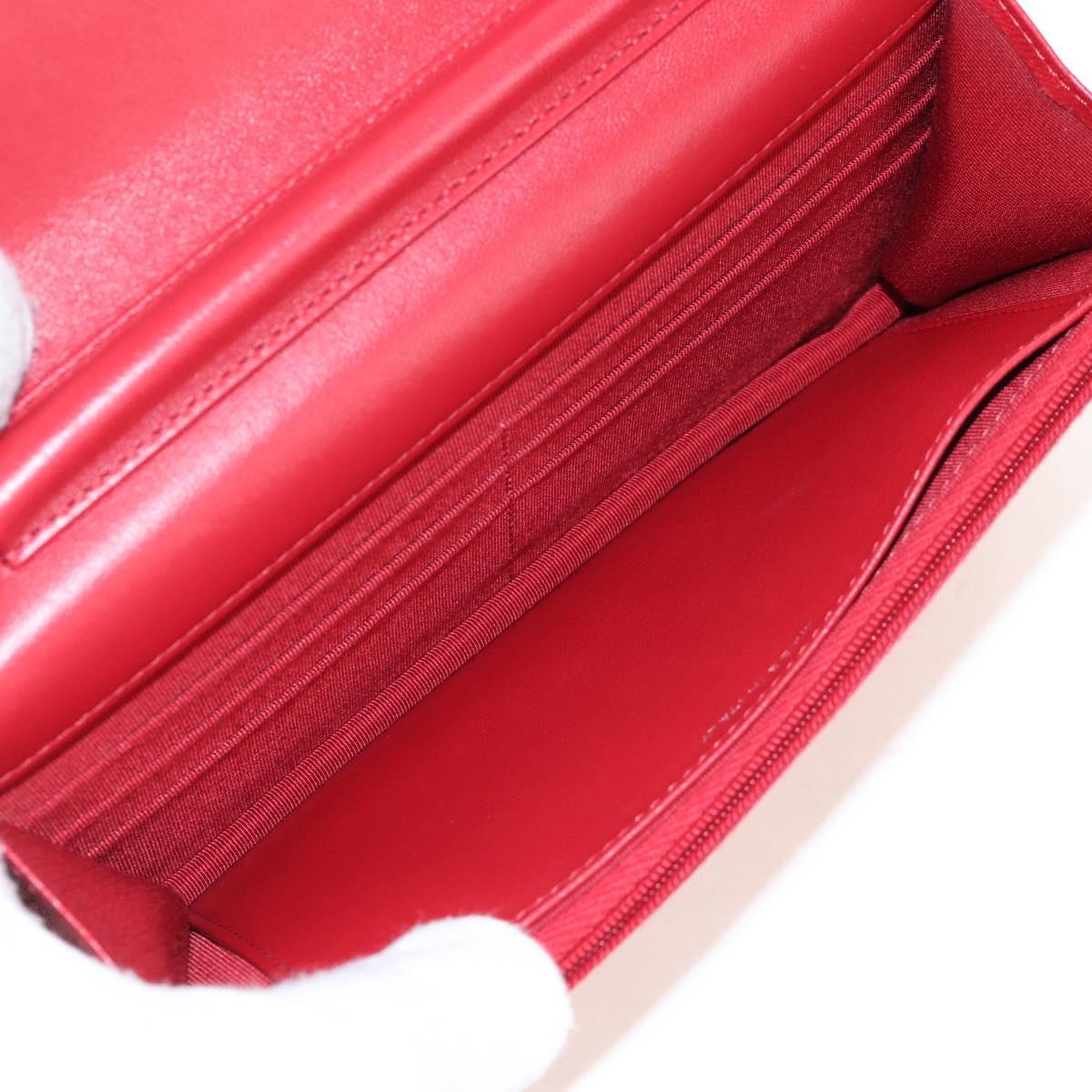 CHANEL Chain Shoulder Bag Lamb Skin Red Silver CC Auth 209493SAM