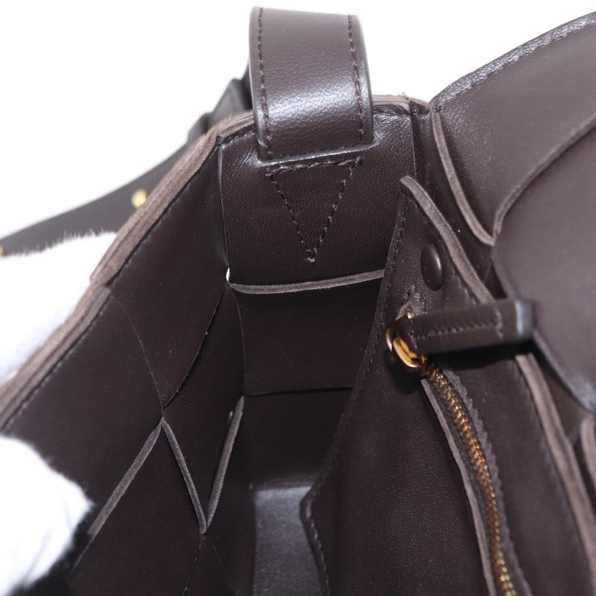Bottega Veneta MAXI INTRECCIATO Padded Cassette Bag Leather Brown Auth 209495V