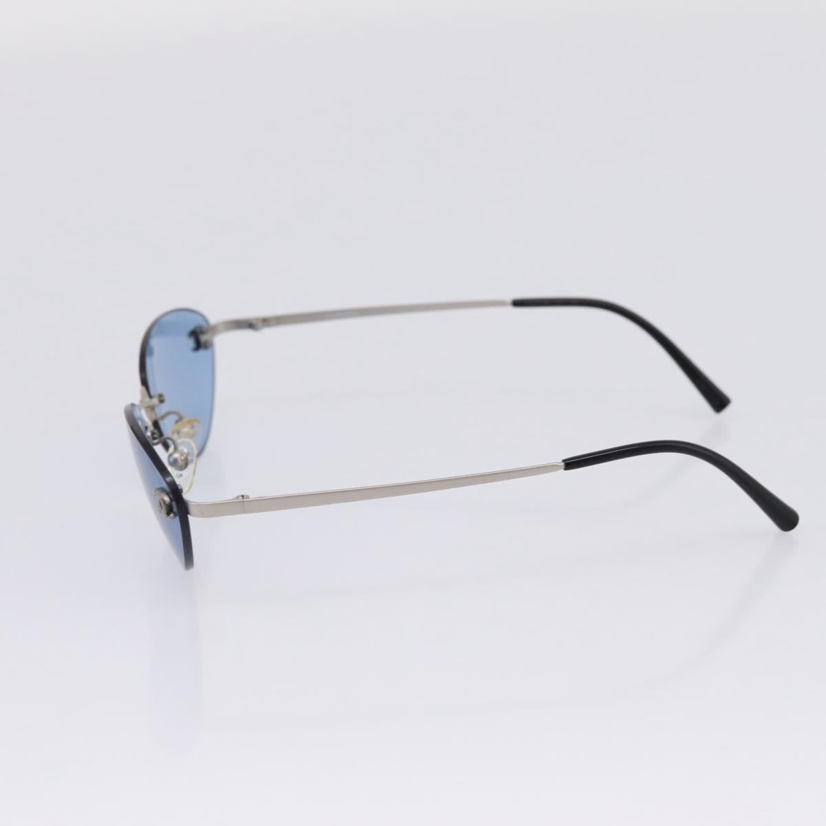 CHANEL Sunglasses metal Silver CC Auth 209501M