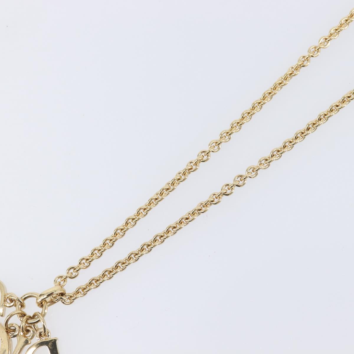 Christian Dior Necklace Metal Gold Tone Auth 209502M