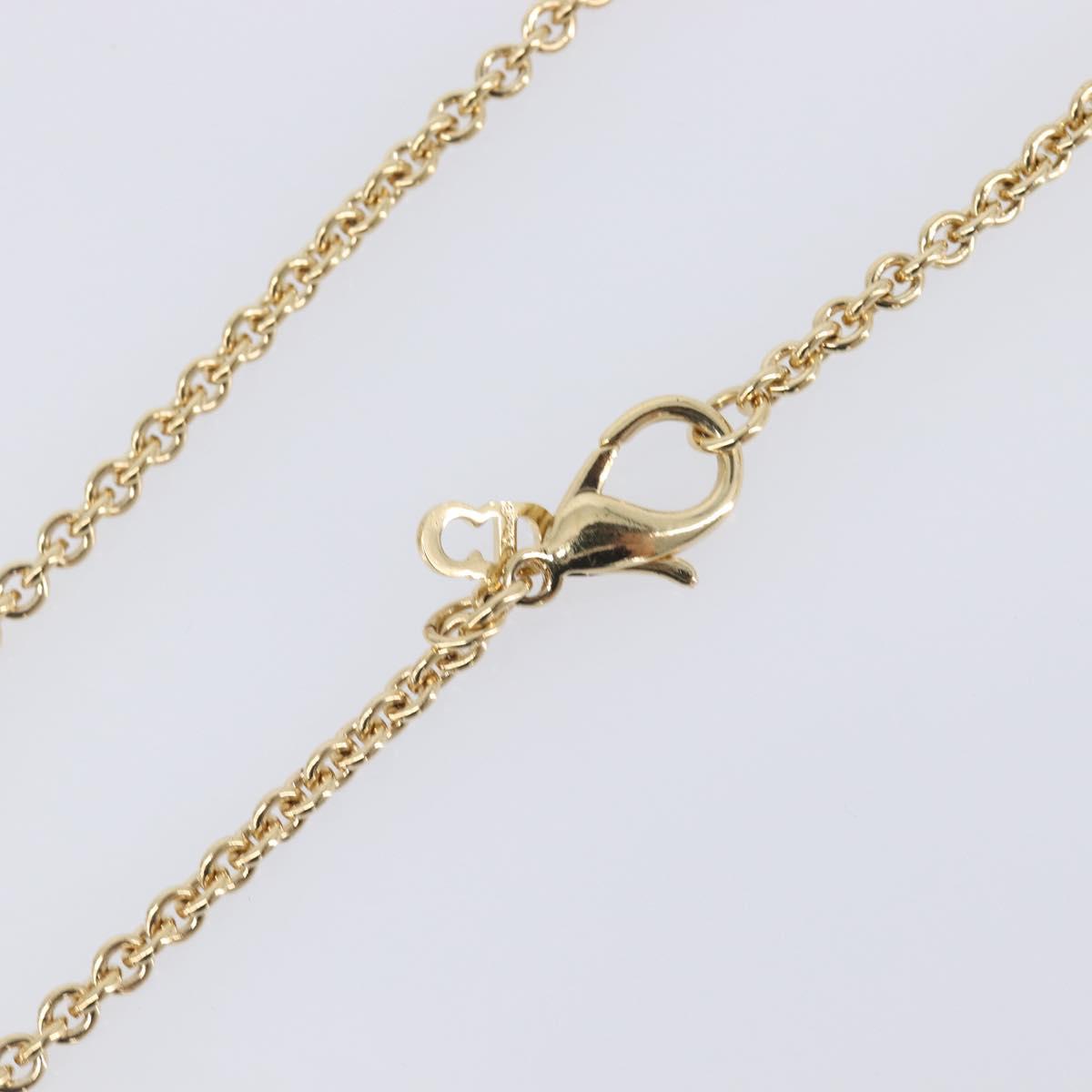 Christian Dior Necklace Metal Gold Tone Auth 209502M