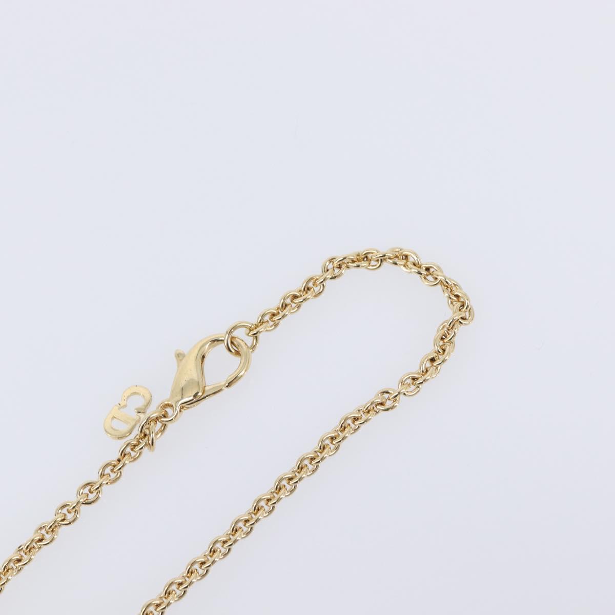 Christian Dior Necklace Metal Gold Tone Auth 209502M