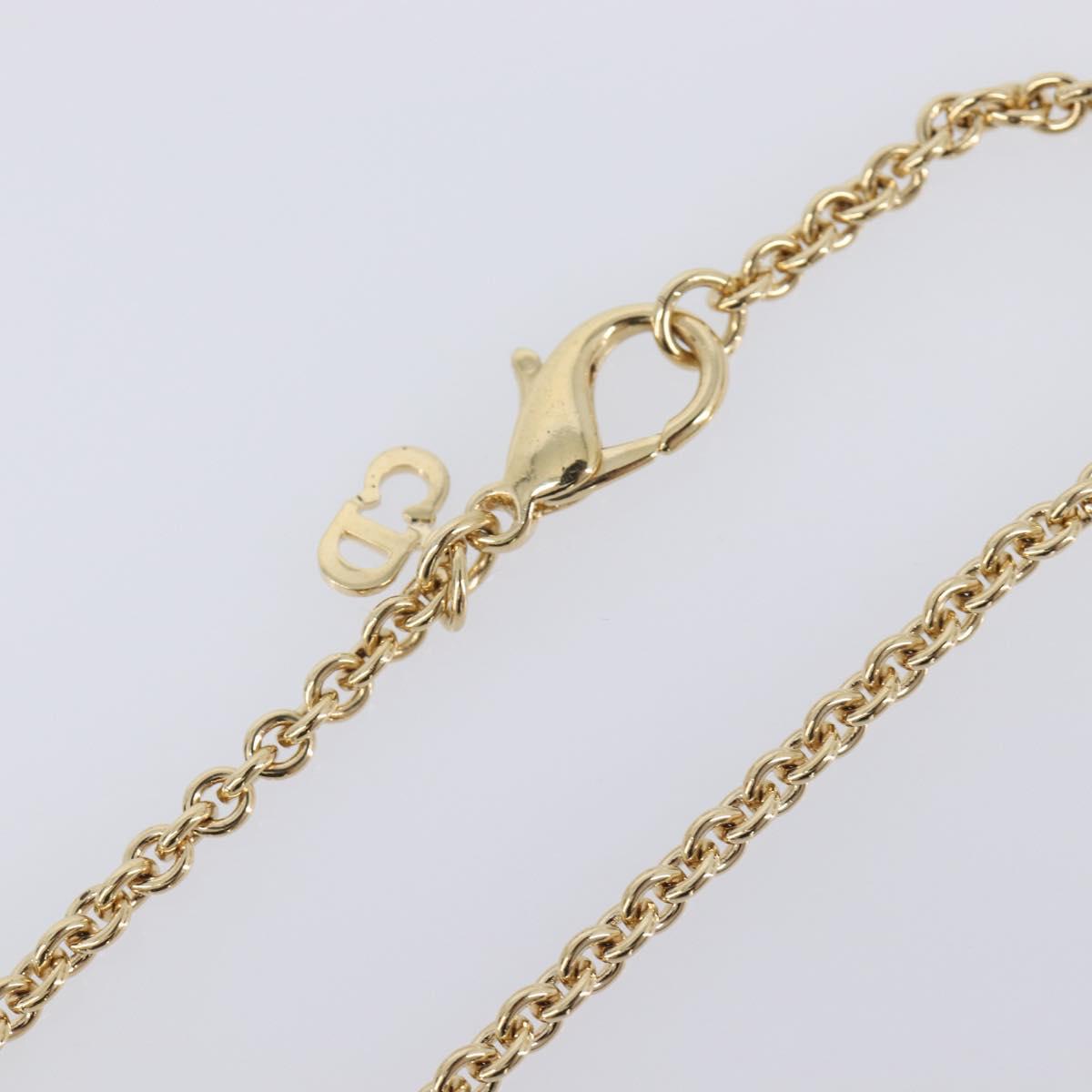 Christian Dior Necklace Metal Gold Tone Auth 209502M