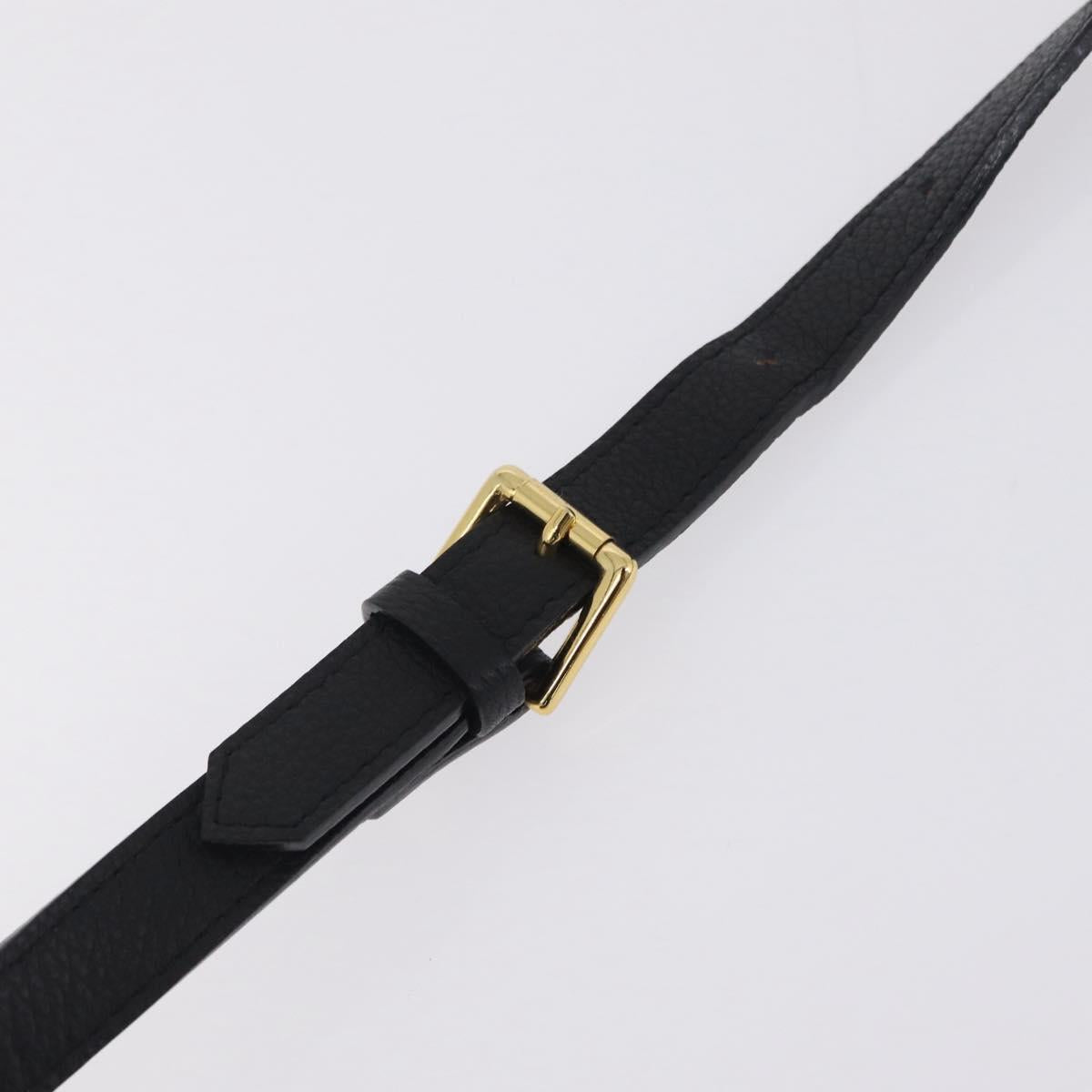 Saint Laurent Chain Shoulder Bag Leather Black Gold Auth 209503V