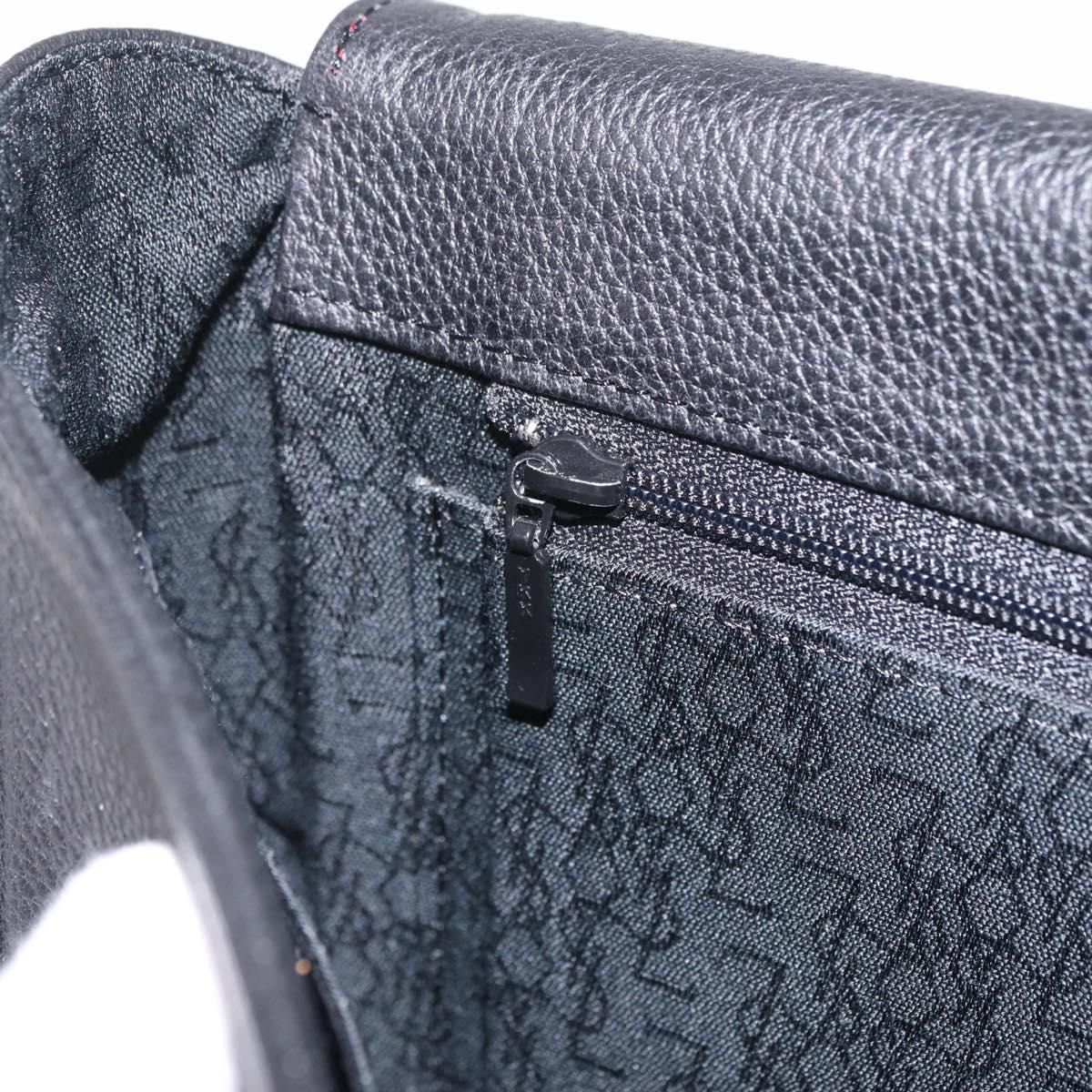 Saint Laurent Chain Shoulder Bag Leather Black Gold Auth 209503V