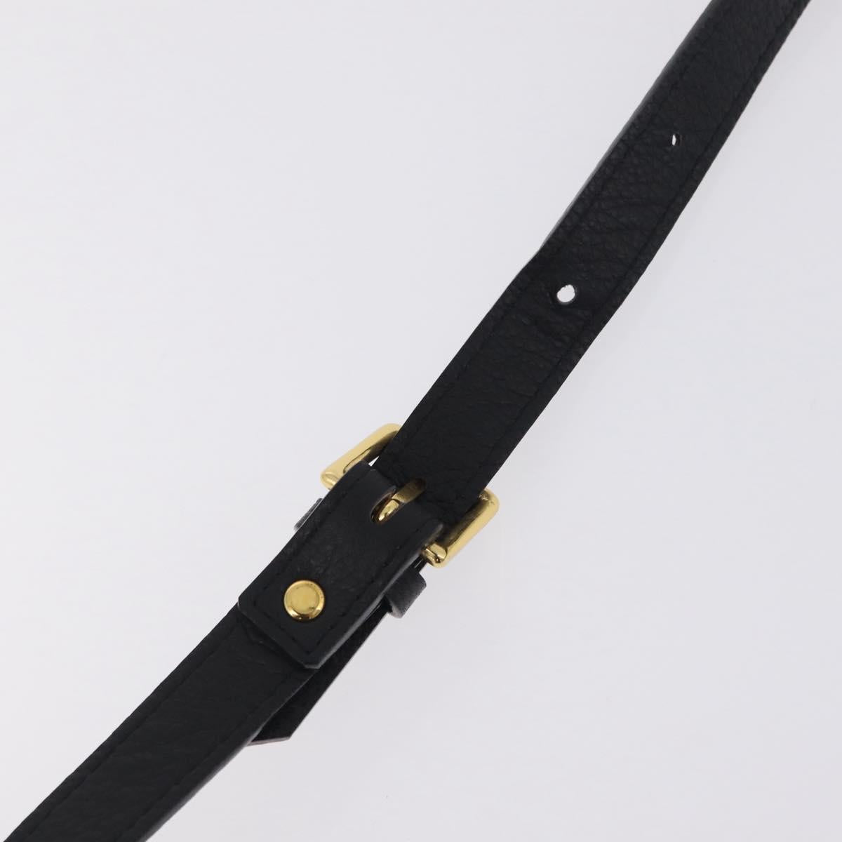 Saint Laurent Chain Shoulder Bag Leather Black Gold Auth 209503V