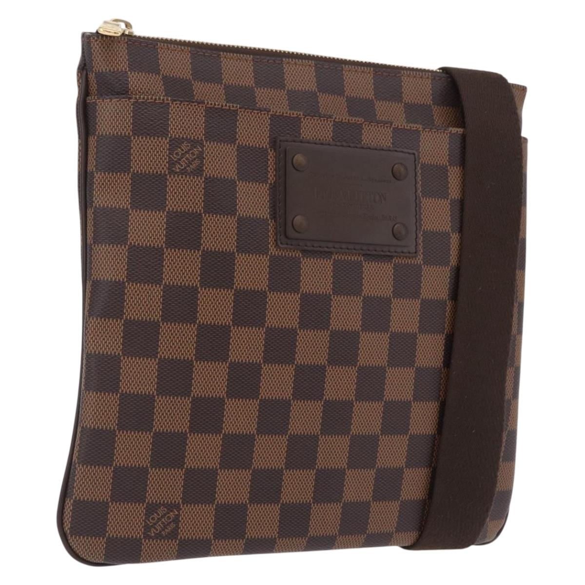 LOUIS VUITTON Damier Ebene Pochette Platt Brooklyn Bag N41100 LV Auth 209505V