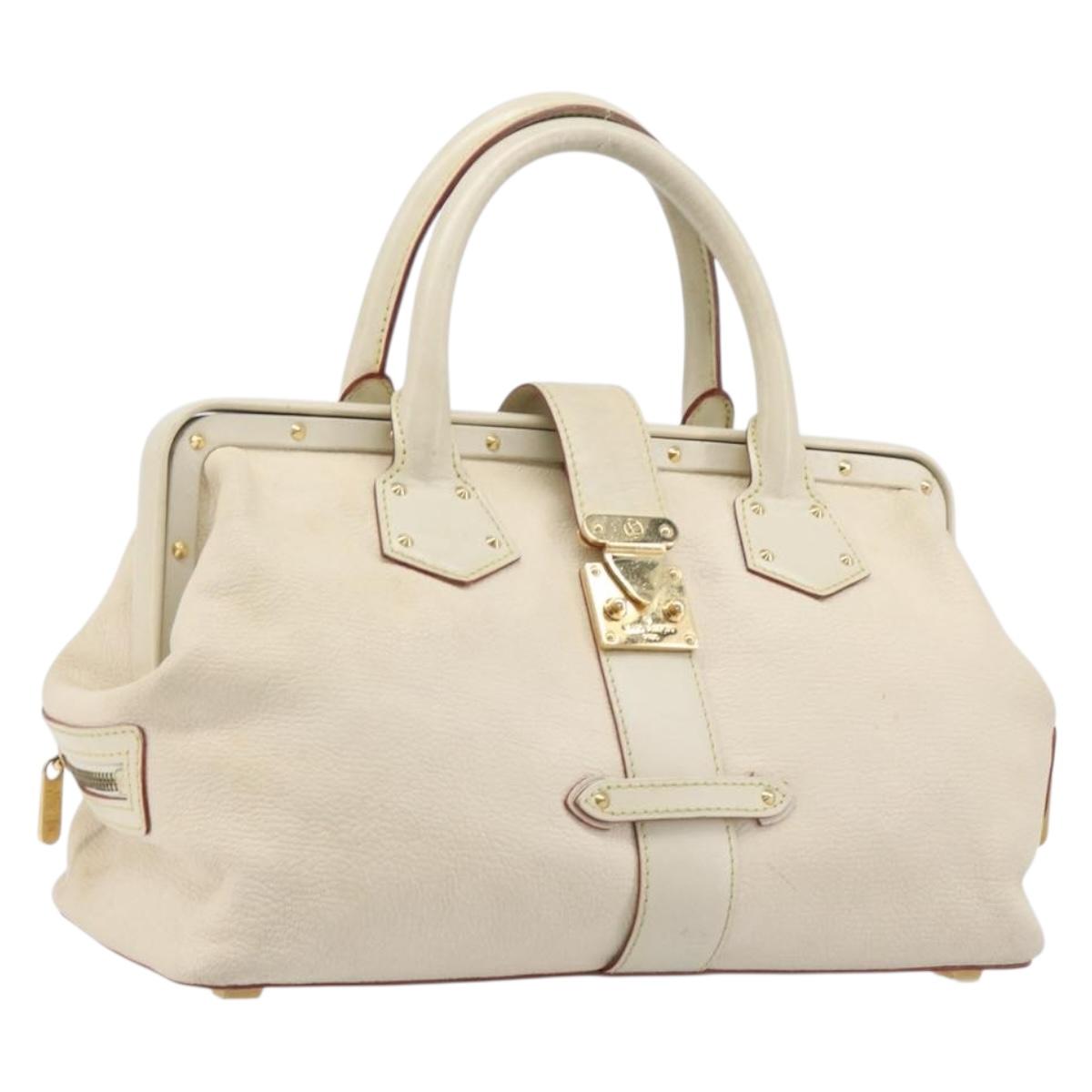 LOUIS VUITTON Suhari Angenu PM Hand Bag White M91811 LV Auth 209507A