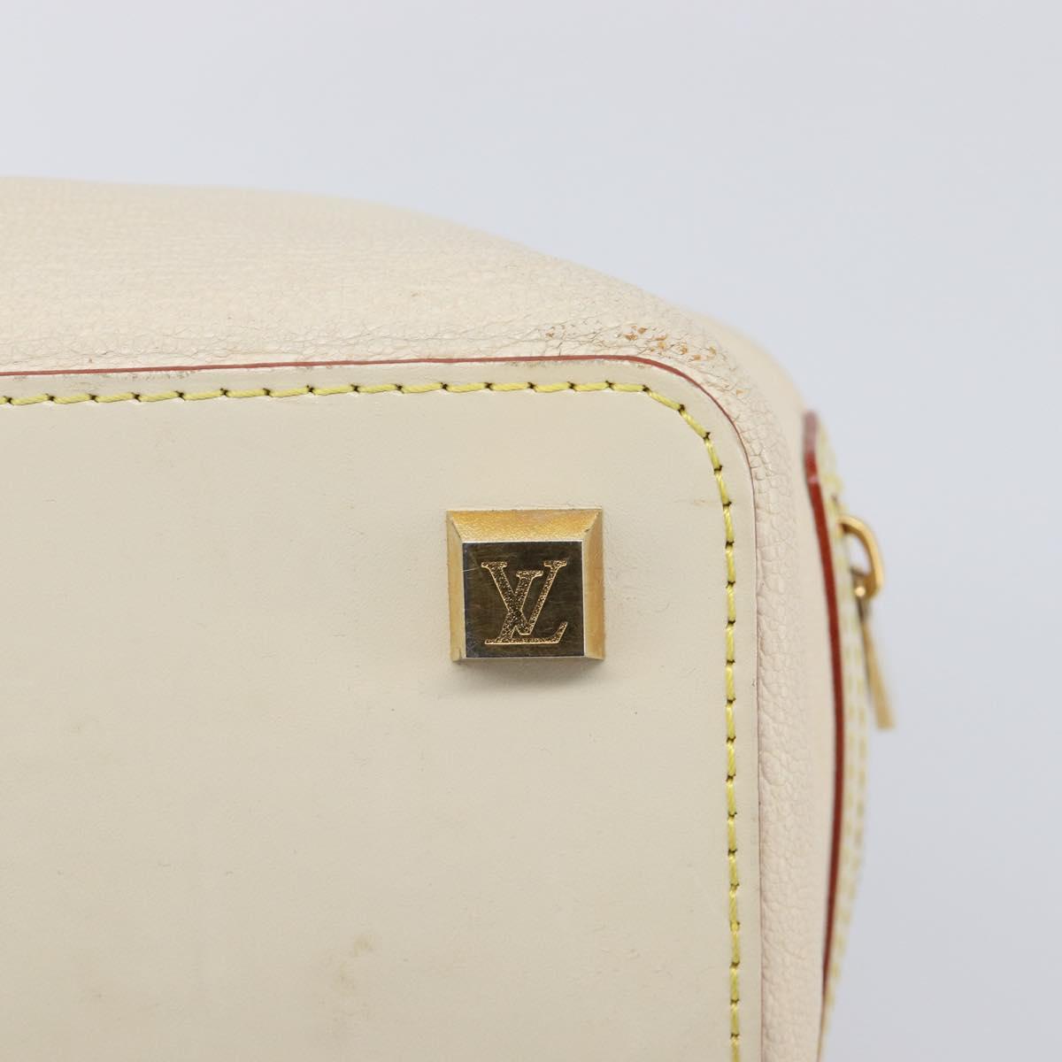 LOUIS VUITTON Suhari Angenu PM Hand Bag White M91811 LV Auth 209507A