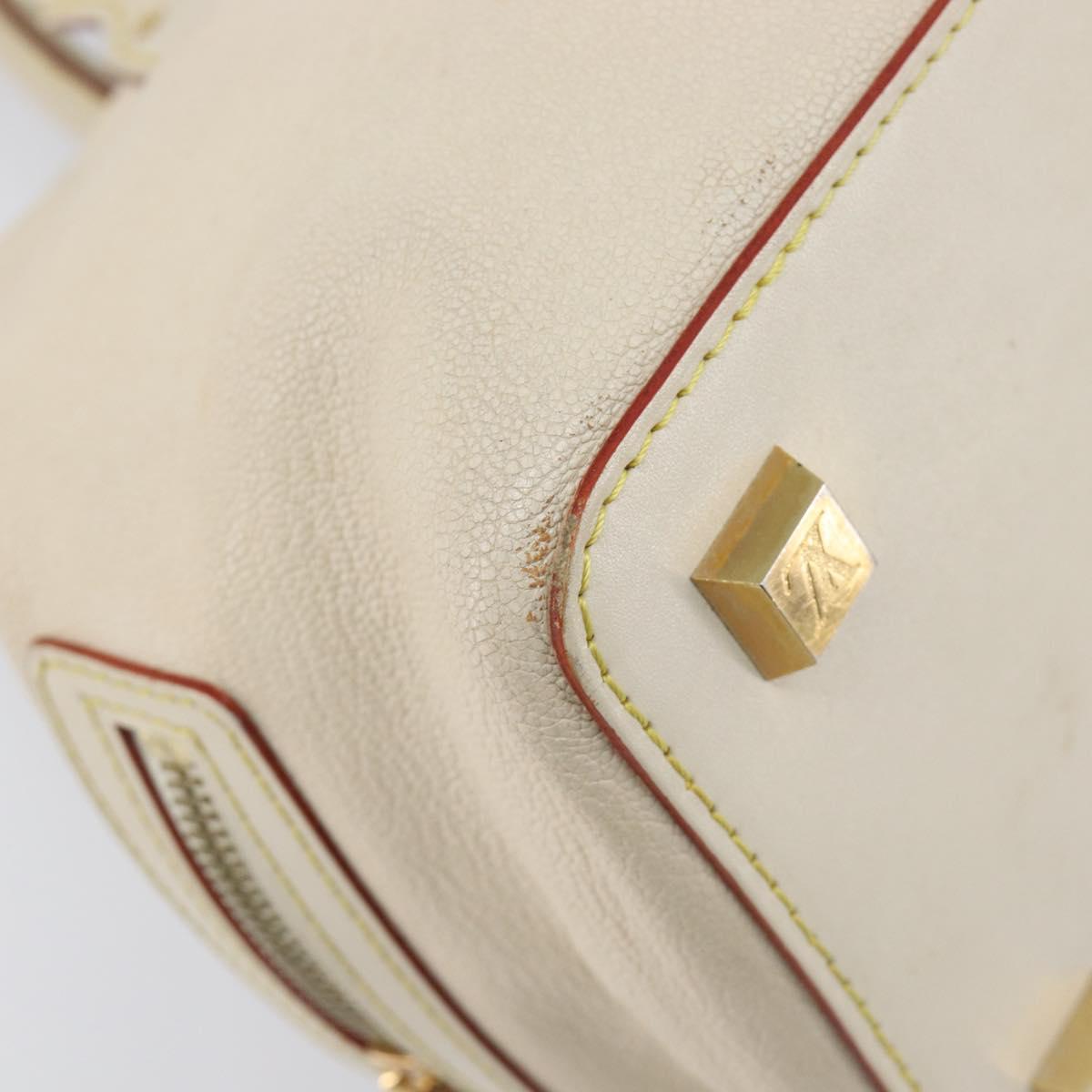 LOUIS VUITTON Suhari Angenu PM Hand Bag White M91811 LV Auth 209507A