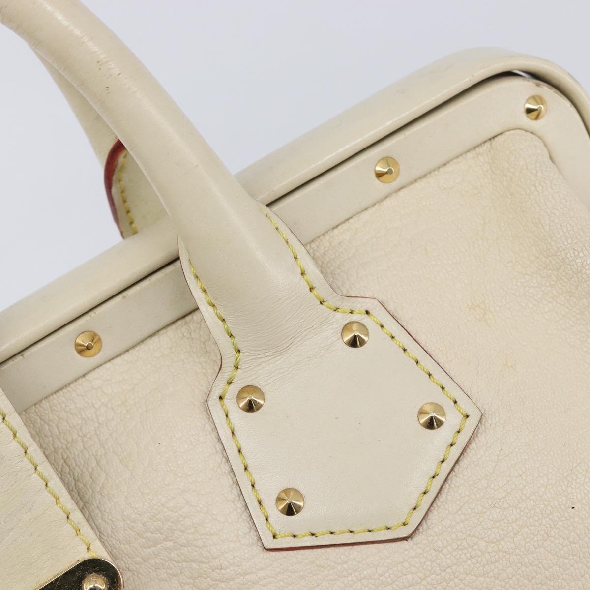 LOUIS VUITTON Suhari Angenu PM Hand Bag White M91811 LV Auth 209507A
